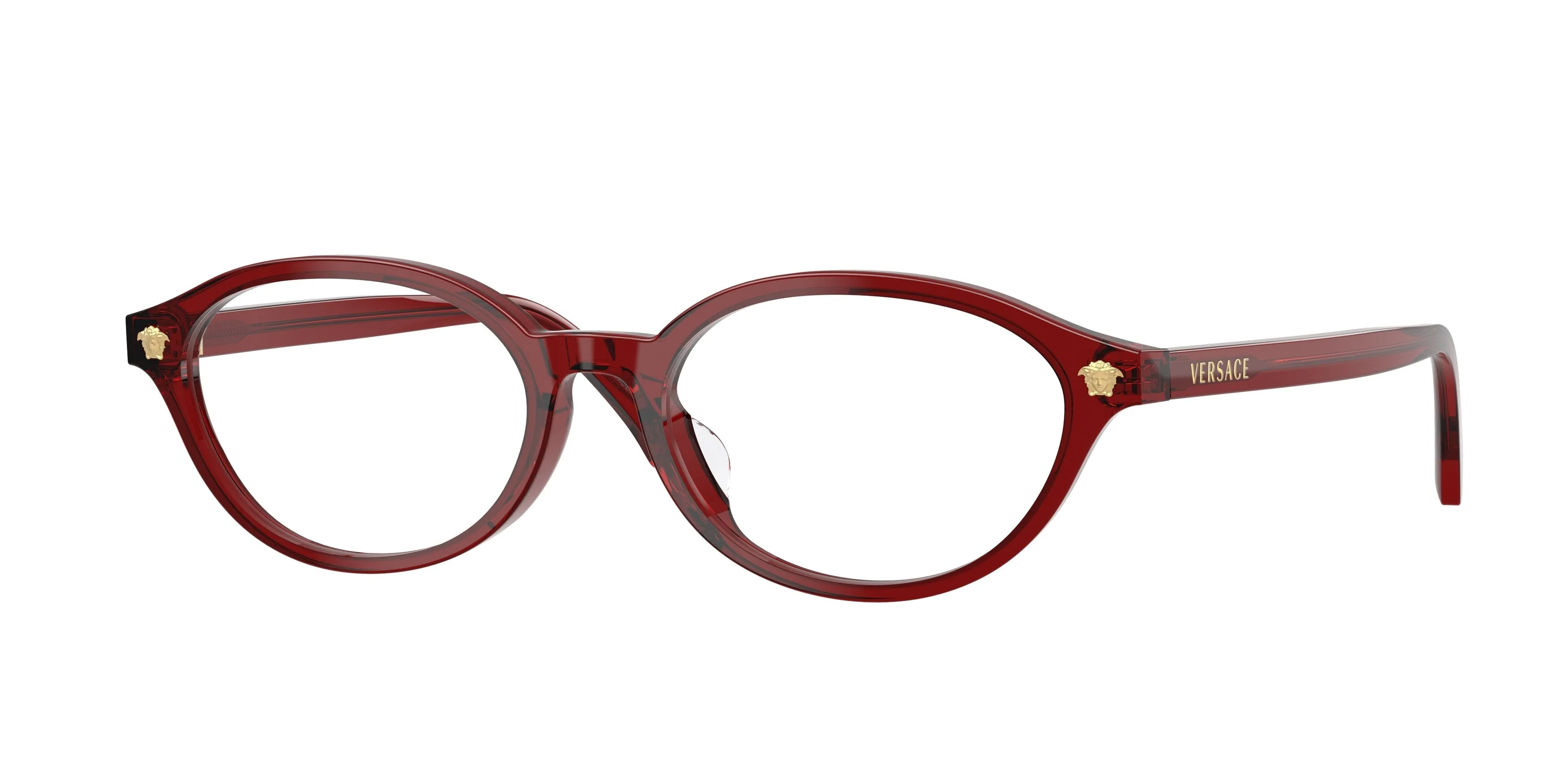Versace VE3393D 5540 Montature da vista Acetato Rosso Trasparente Rotonda Normale - immagine 1