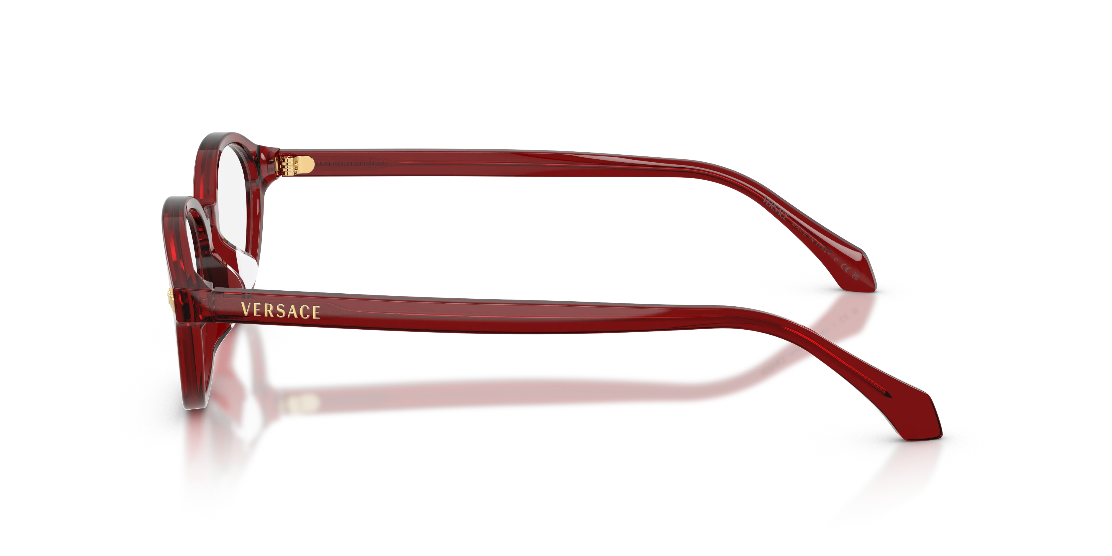 Versace VE3393D 5540 Montature da vista Acetato Rosso Trasparente Rotonda Normale - immagine 4