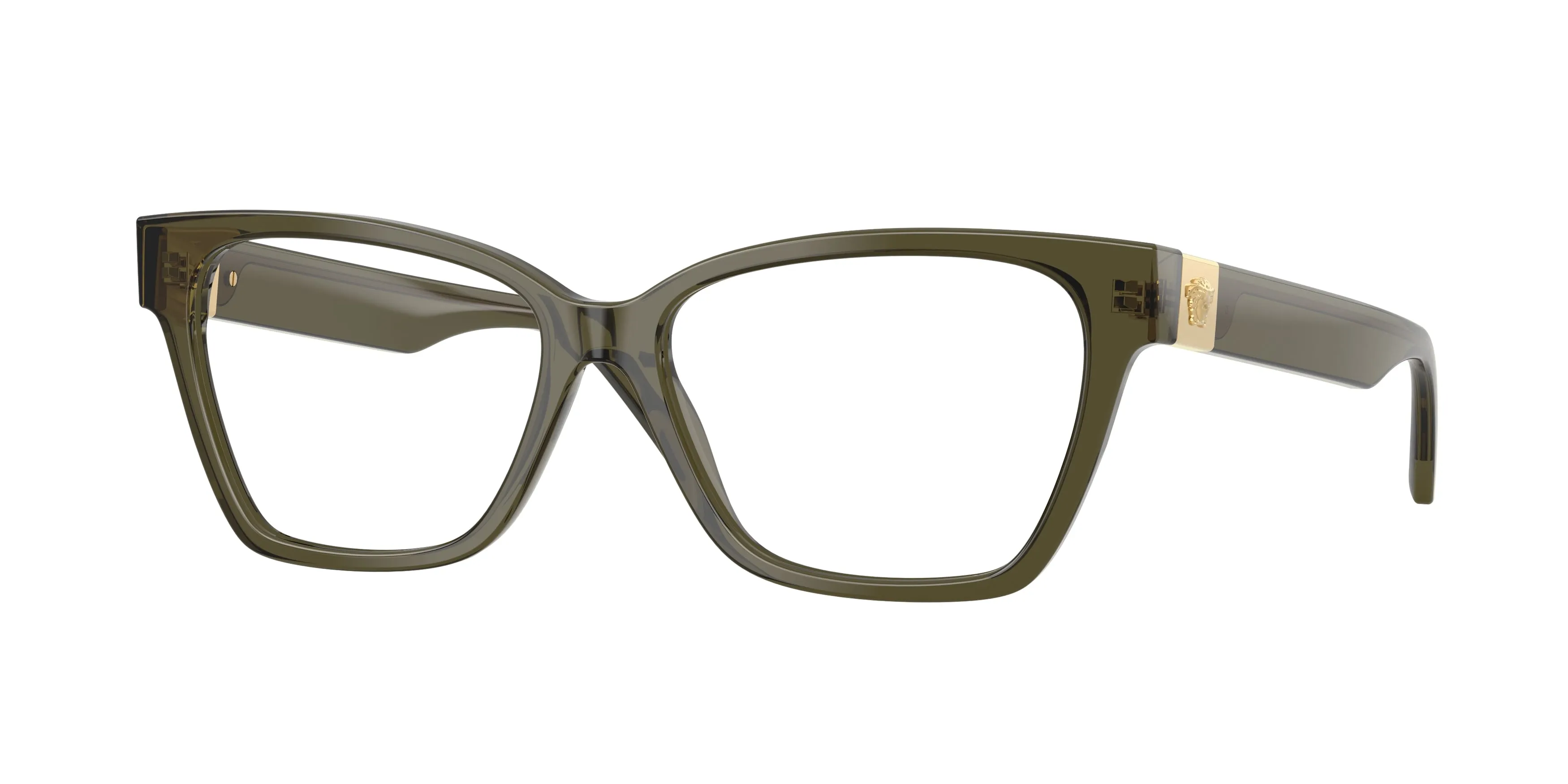 Versace VE3382 5542 Montature da vista Acetato Verde Trasparente Cat Eye Normale - immagine 1
