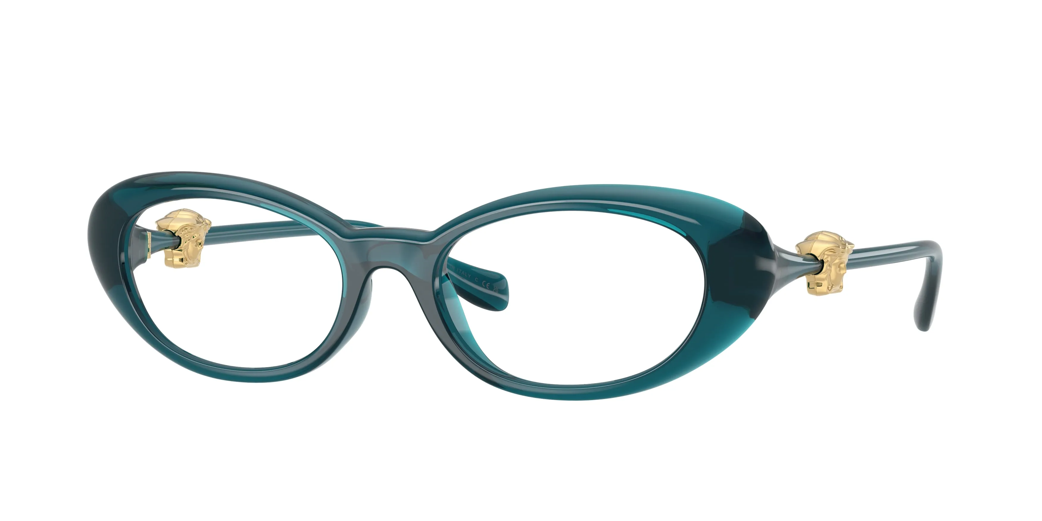 Versace VE3381U 5540 Montature da vista Iniettato Blu Trasparente Rotonda Normale - immagine 1