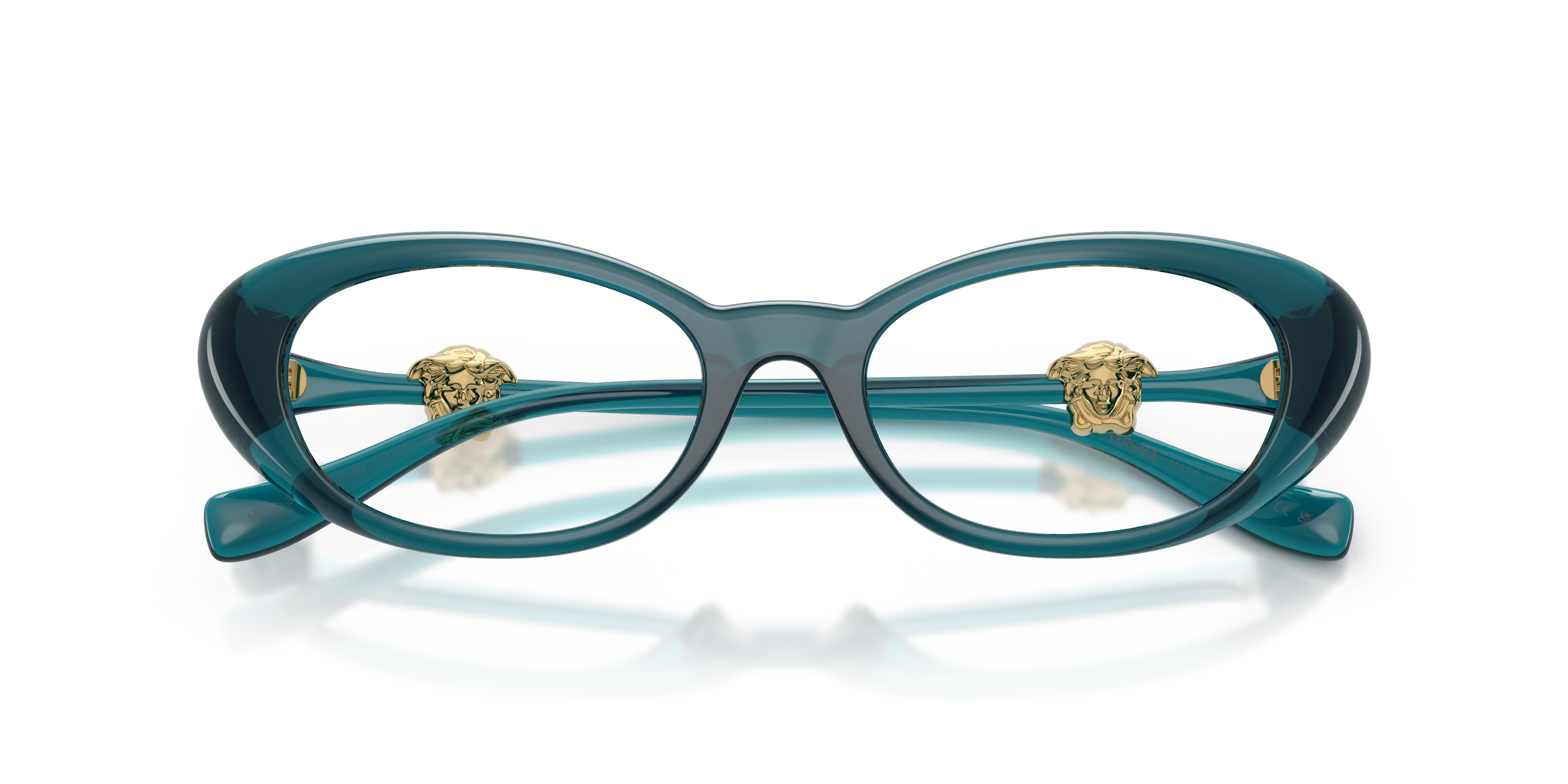 Versace VE3381U 5540 Montature da vista Iniettato Blu Trasparente Rotonda Normale - immagine 2