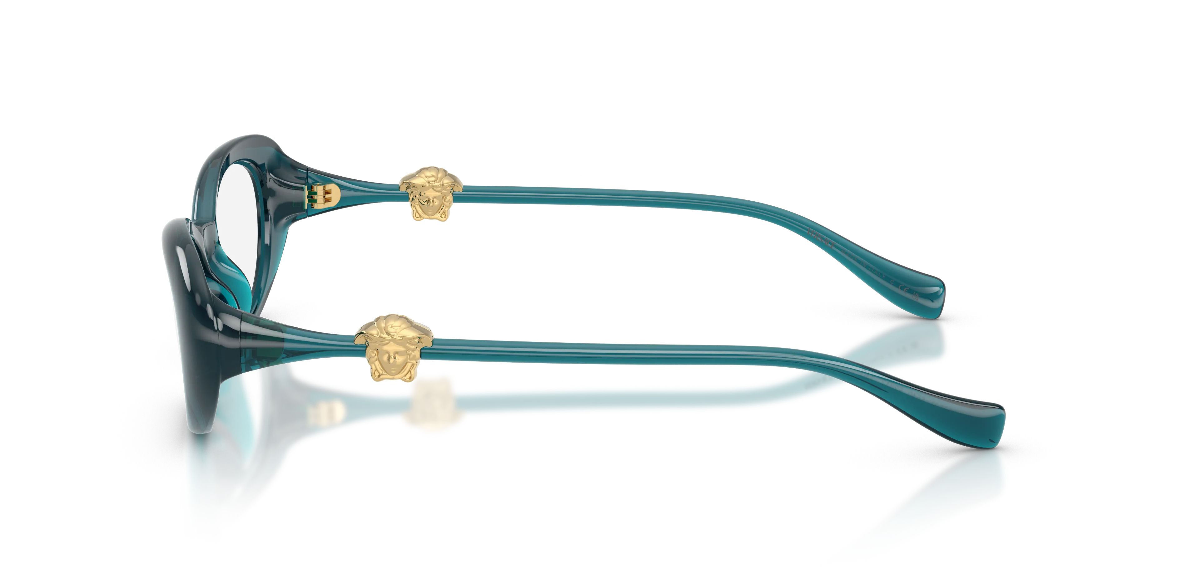 Versace VE3381U 5540 Montature da vista Iniettato Blu Trasparente Rotonda Normale - immagine 4
