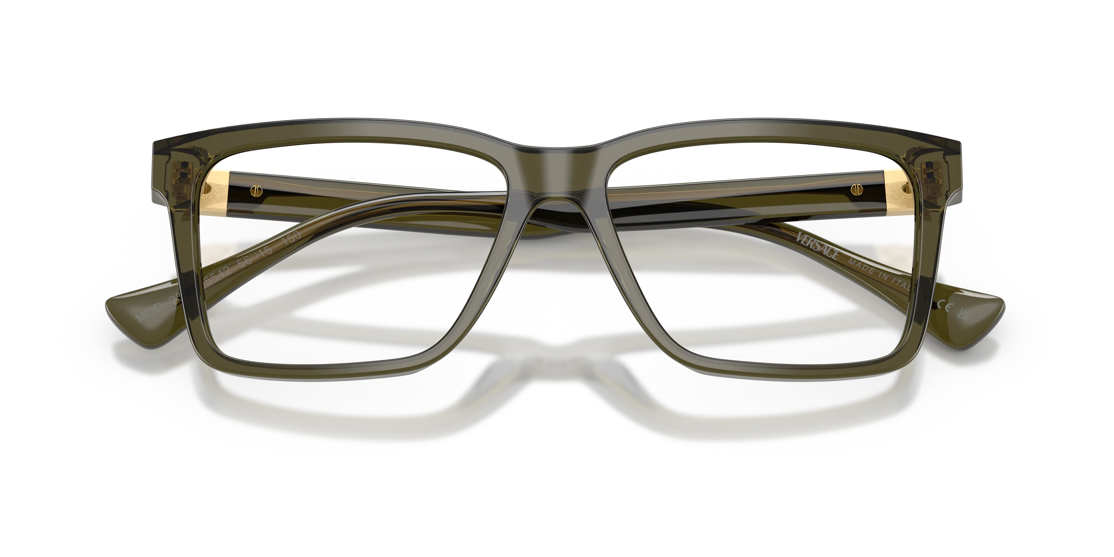 Versace VE3328 5542 Montature da vista Acetato Verde Trasparente Squadrata Normale - immagine 2