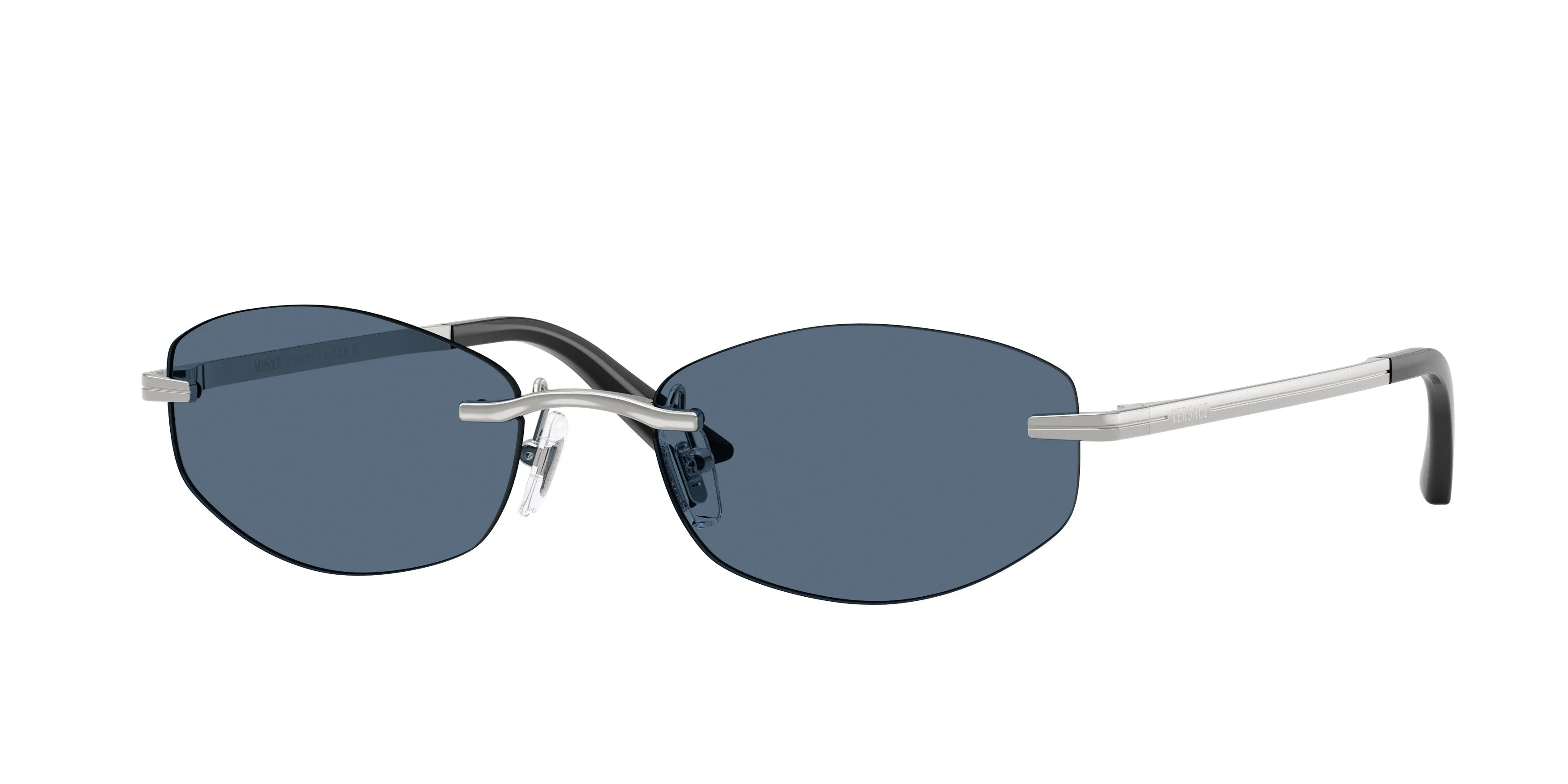 Versace VE2308D 152680 Occhiali da sole Metallo Argento Blu Geometrica Normale - immagine 1