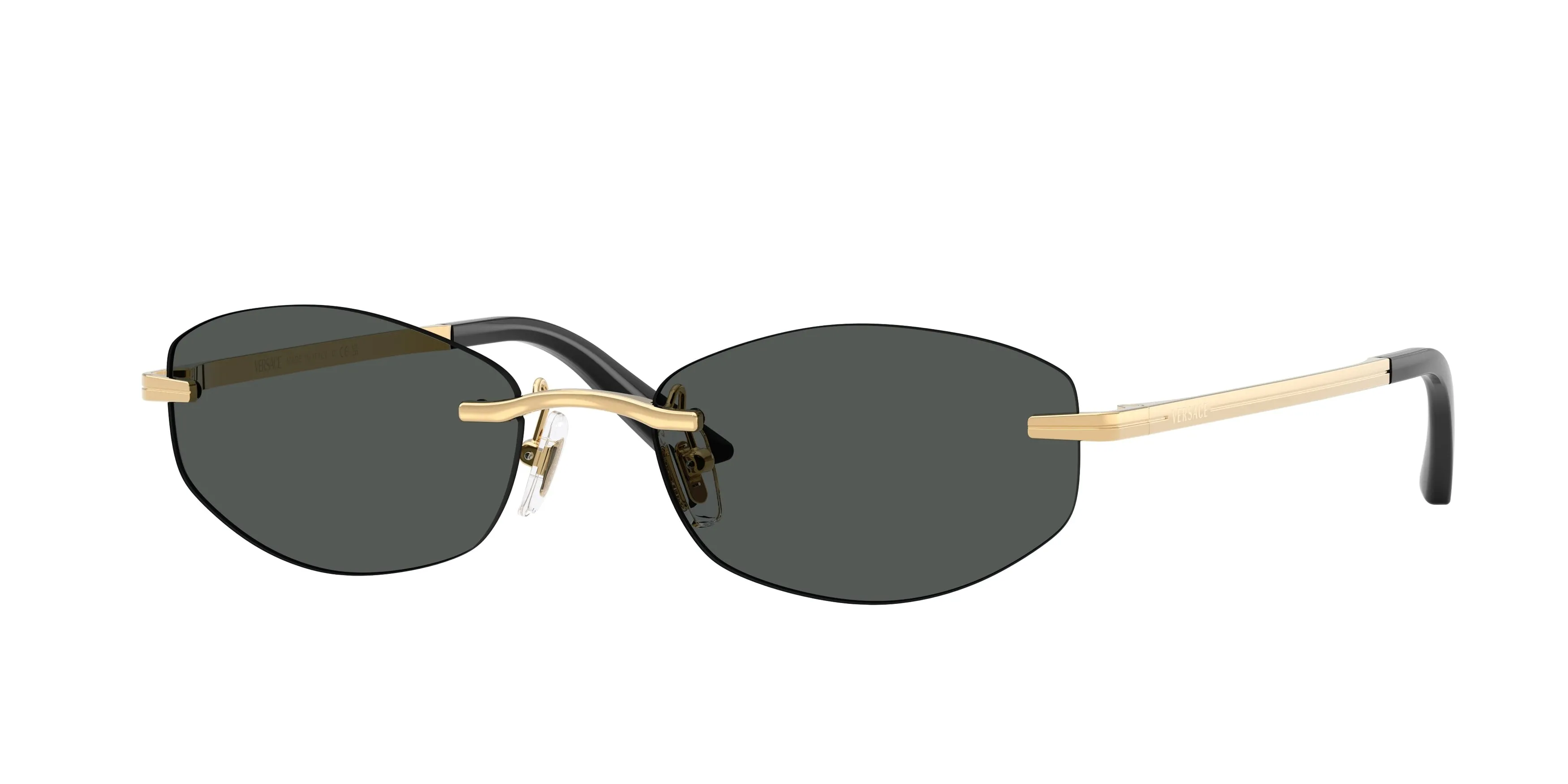Versace VE2308D 152387 Occhiali da sole Metallo Oro Grigio Geometrica Normale - immagine 1