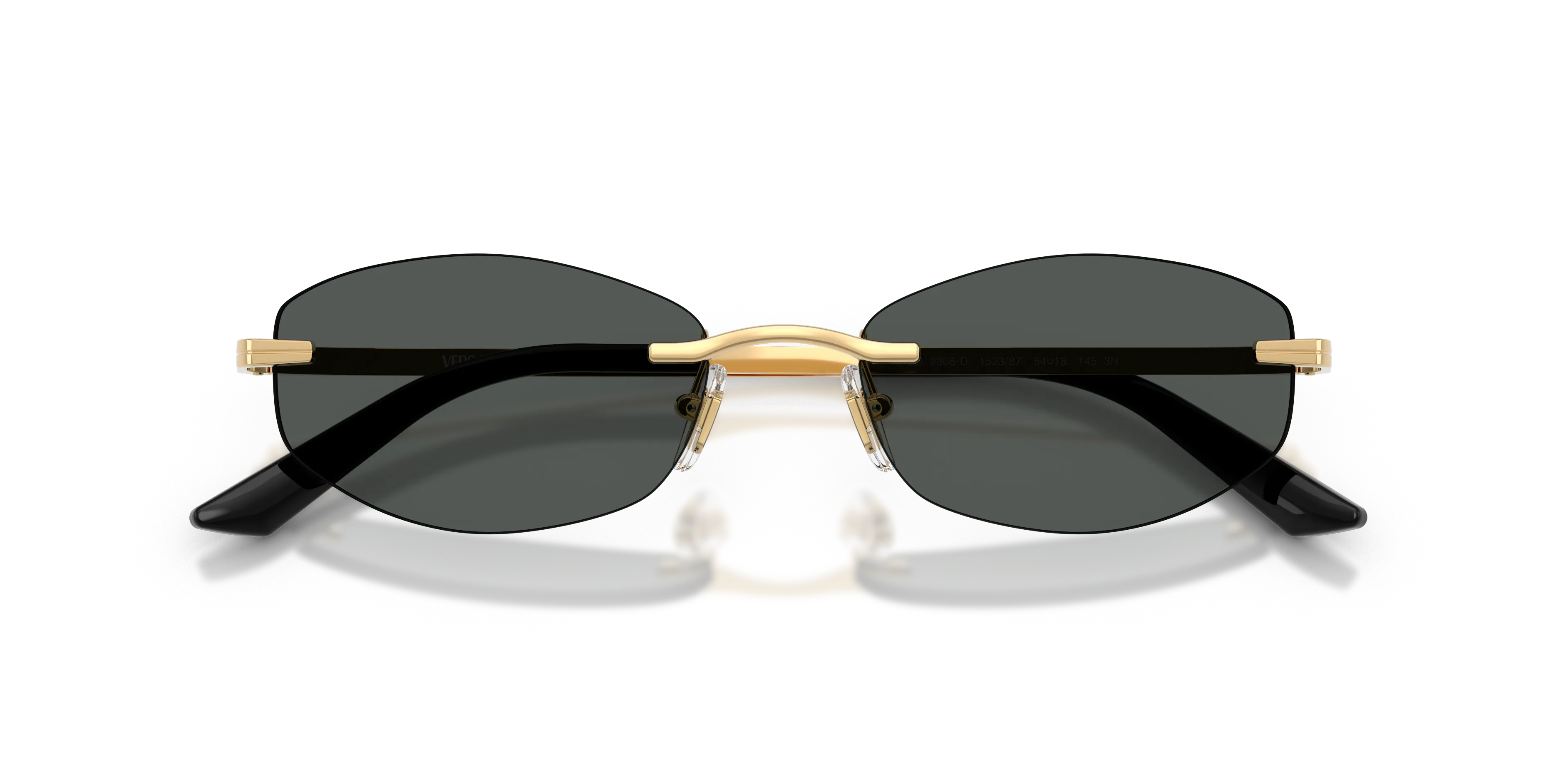 Versace VE2308D 152387 Occhiali da sole Metallo Oro Grigio Geometrica Normale - immagine 2
