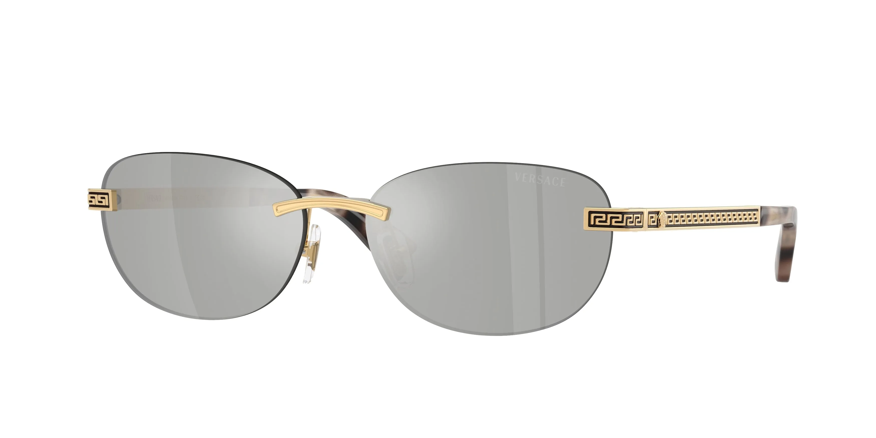 Versace VE2307 15238V Occhiali da sole Metallo Oro Grigio Rotonda Specchiate - immagine 1