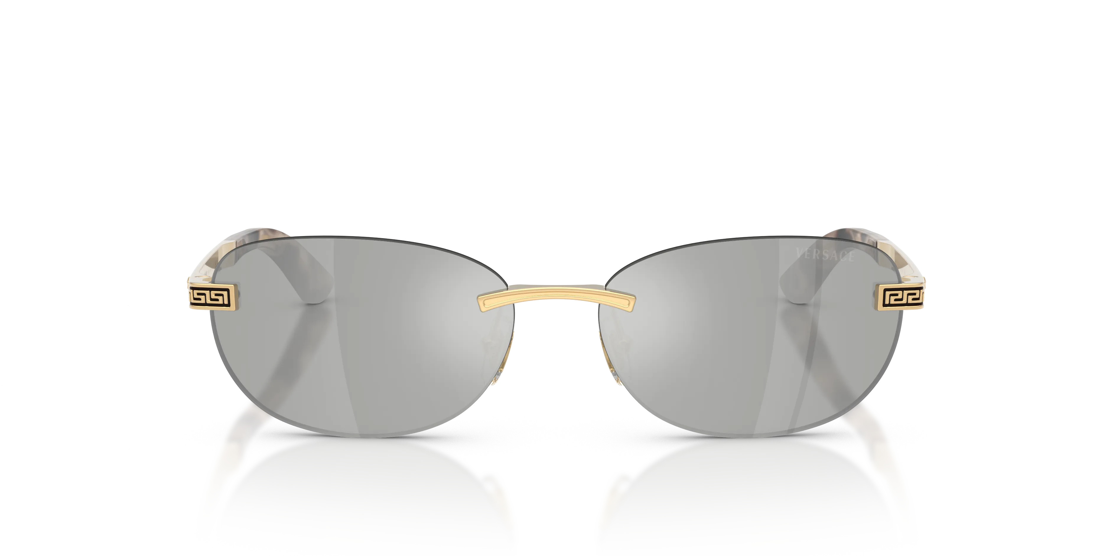 Versace VE2307 15238V Occhiali da sole Metallo Oro Grigio Rotonda Specchiate - immagine 3