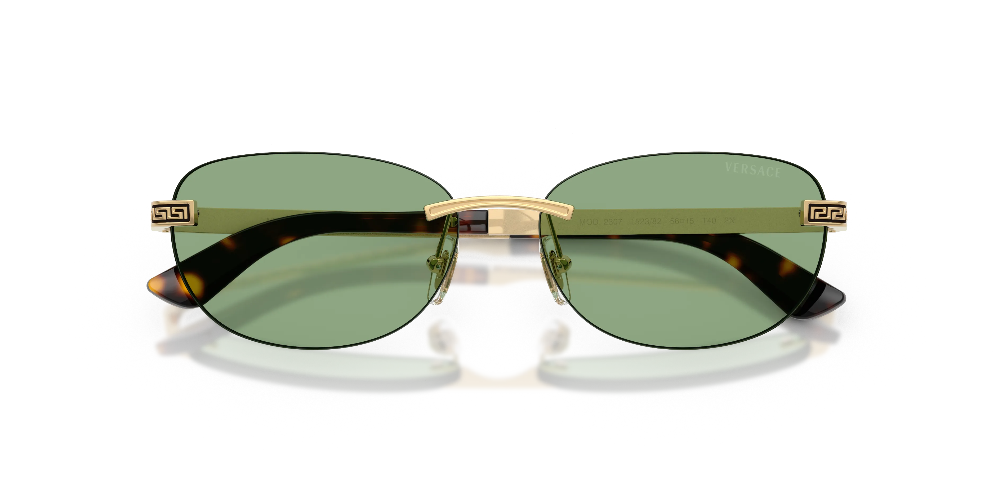 Versace VE2307 152382 Occhiali da sole Metallo Oro Verde Rotonda Normale - immagine 2