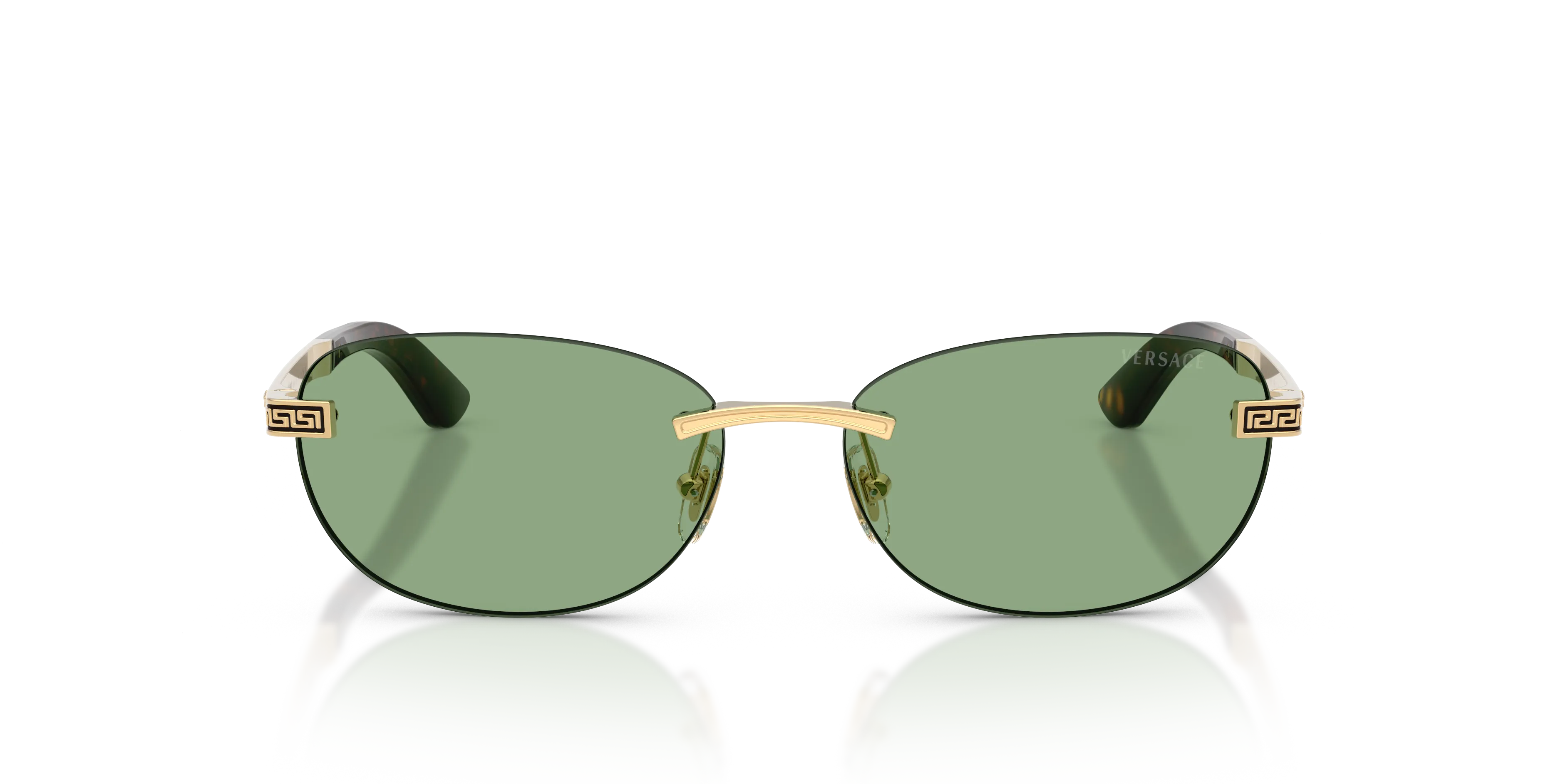 Versace VE2307 152382 Occhiali da sole Metallo Oro Verde Rotonda Normale - immagine 3