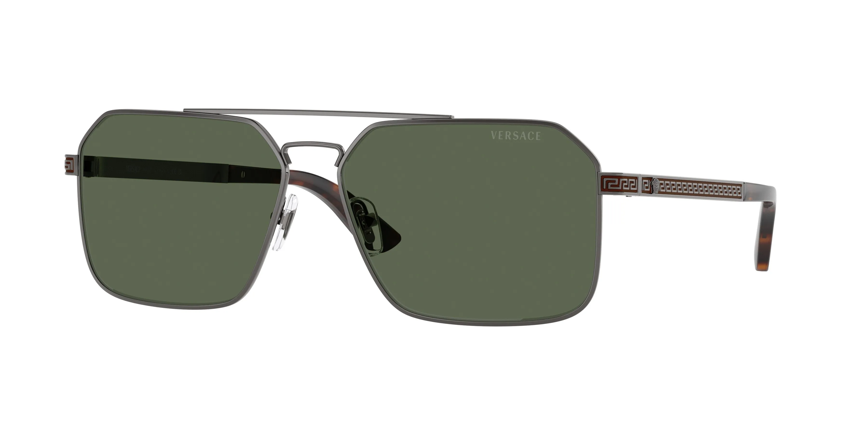 Versace VE2306 152771 Occhiali da sole Metallo Grigio Verde Squadrata Normale - immagine 1