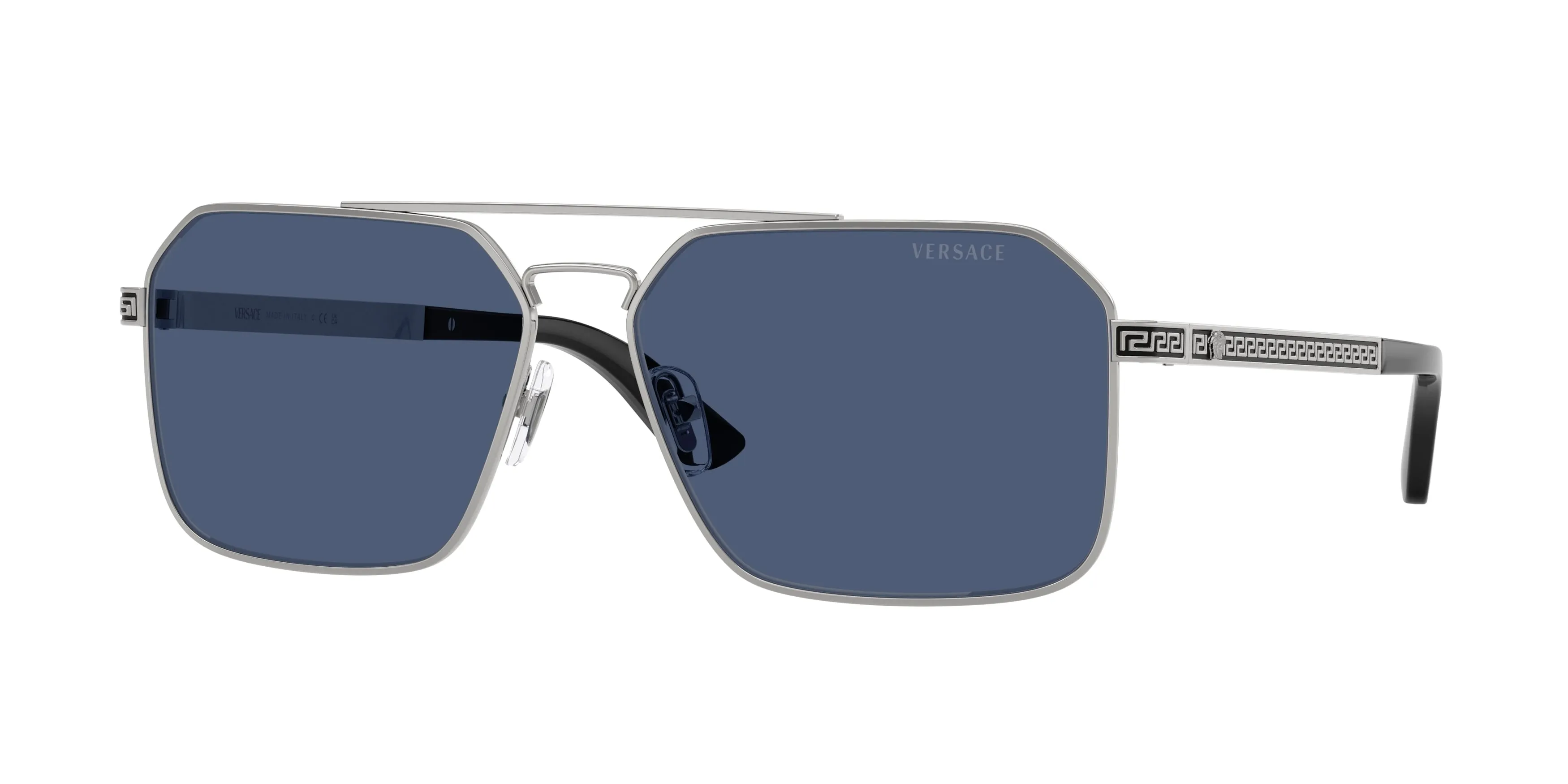 Versace VE2306 152680 Occhiali da sole Metallo Argento Blu Squadrata Normale - immagine 1