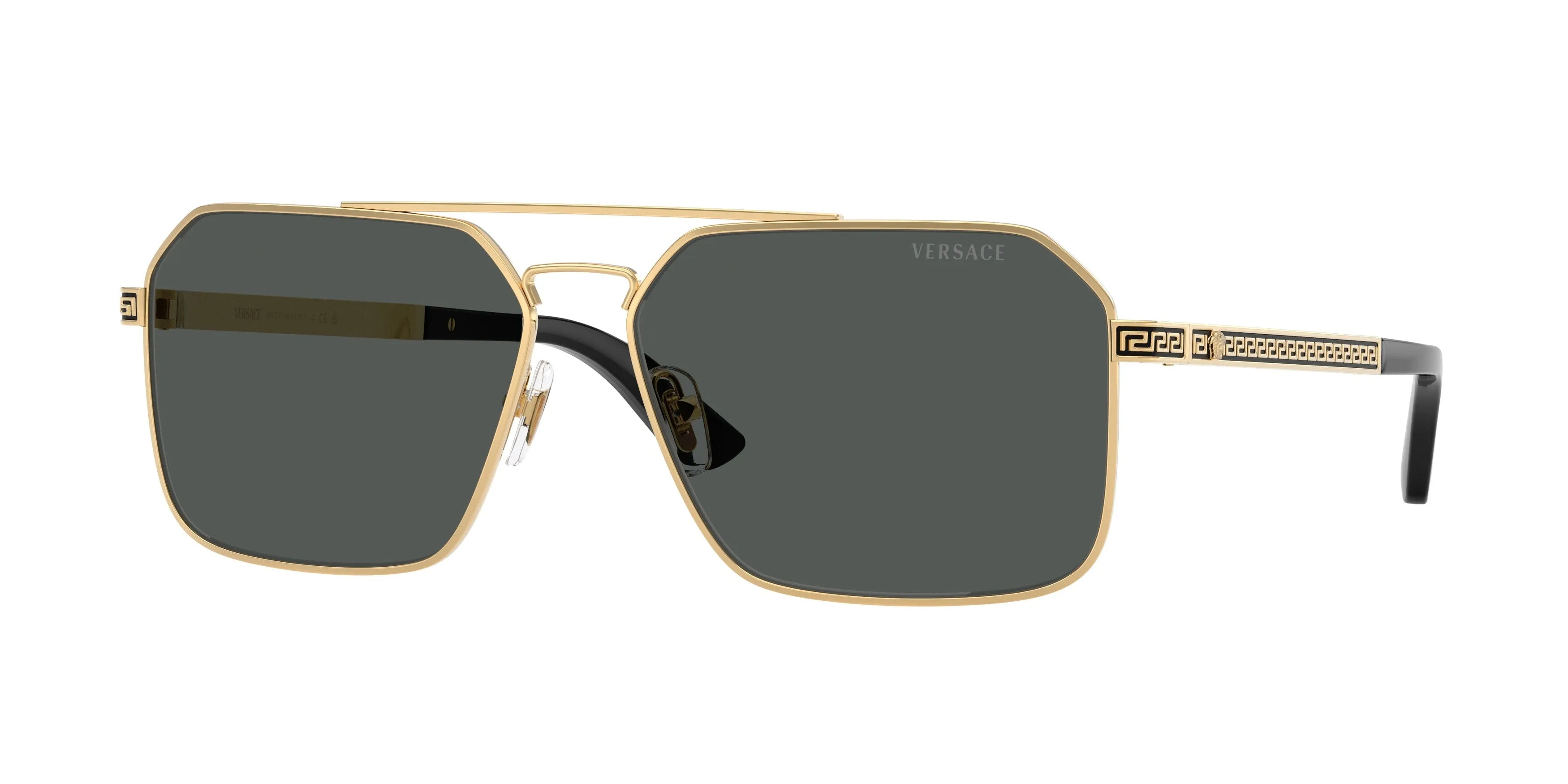 Versace VE2306 152387 Occhiali da sole Metallo Oro Grigio Squadrata Normale - immagine 1