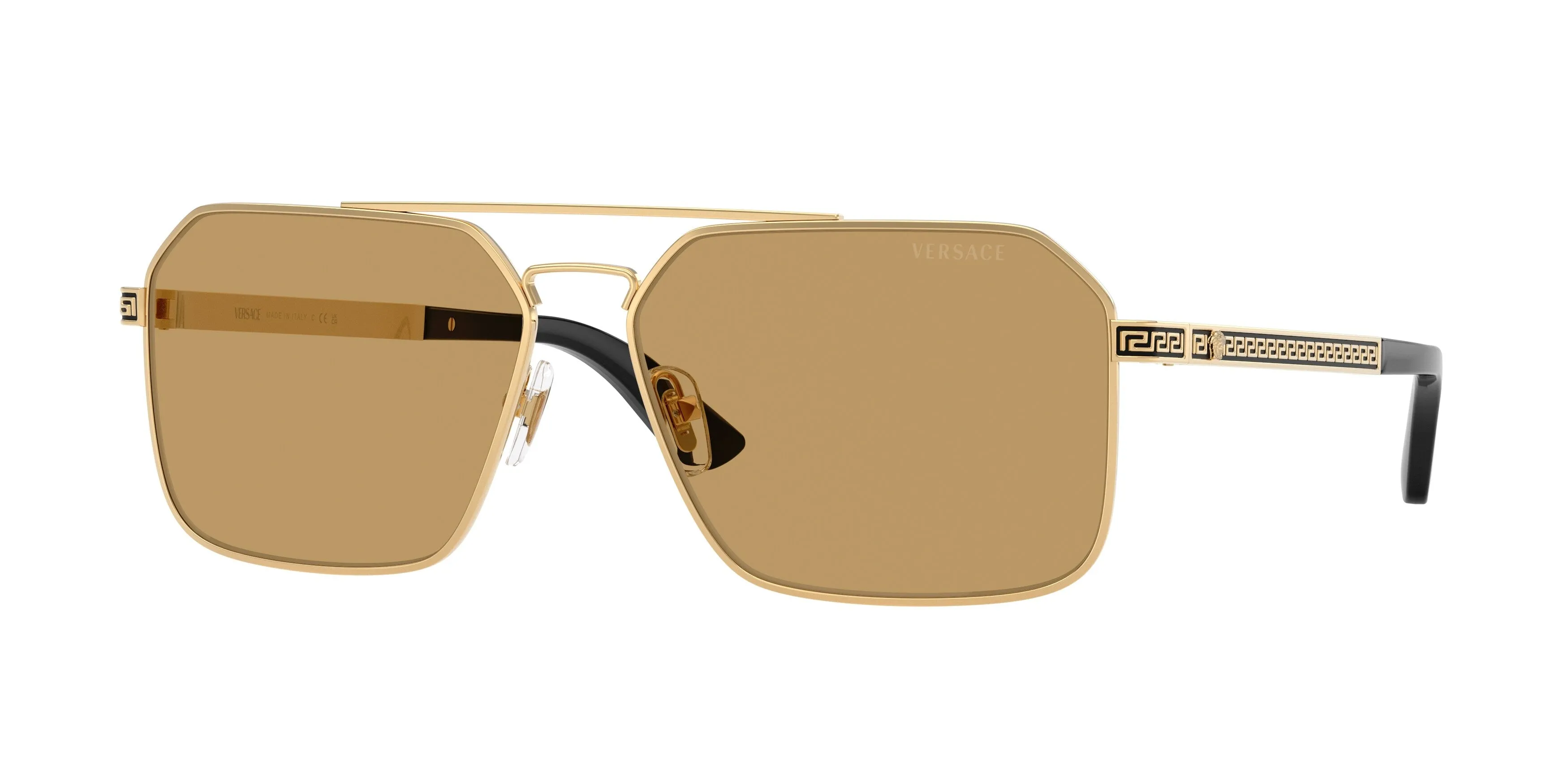 Versace VE2306 152313 Occhiali da sole Metallo Oro Marrone Squadrata Normale - immagine 1