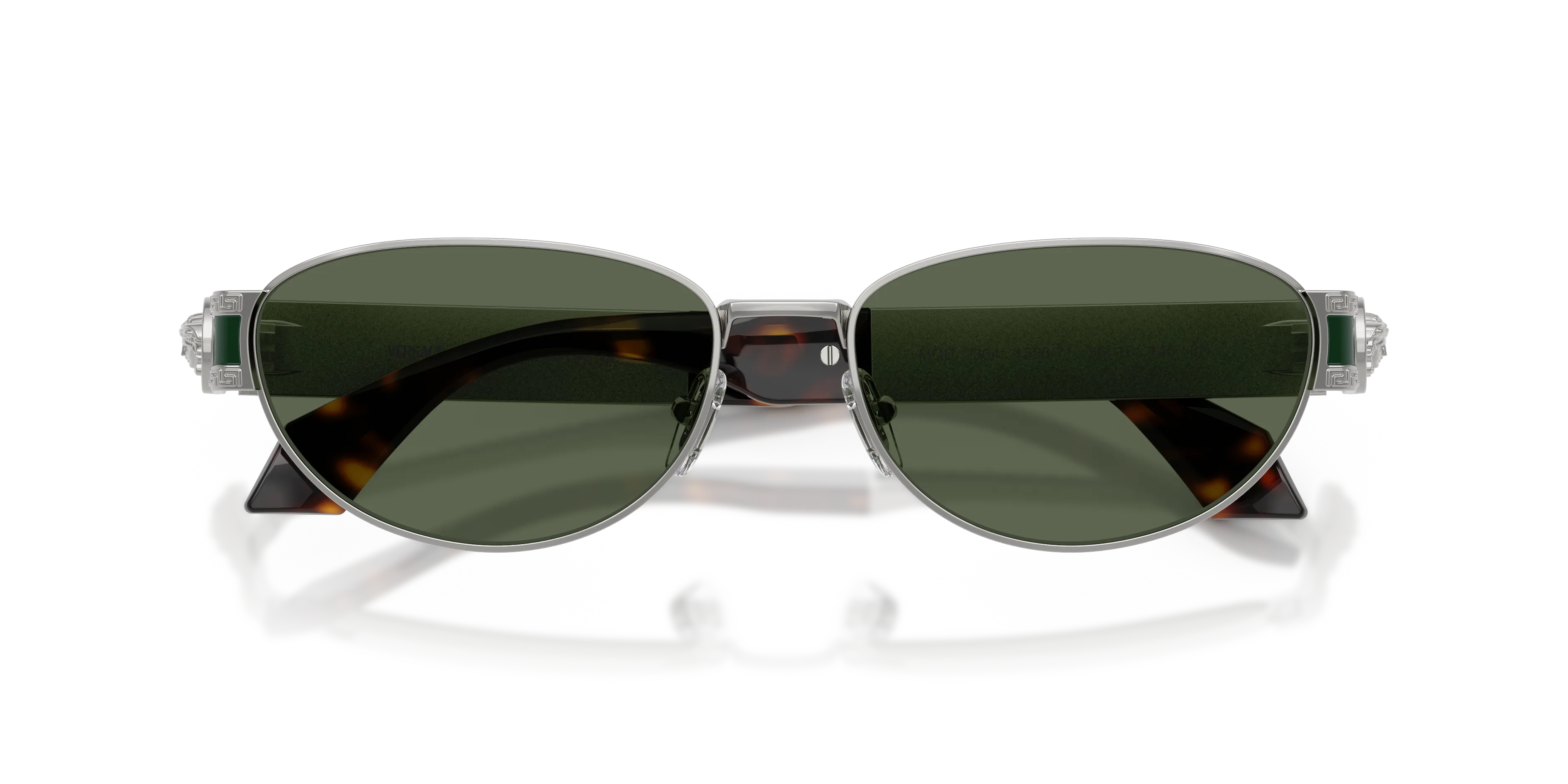 Versace VE2304 152671 Occhiali da sole Metallo Argento Verde Cat Eye Normale - immagine 2