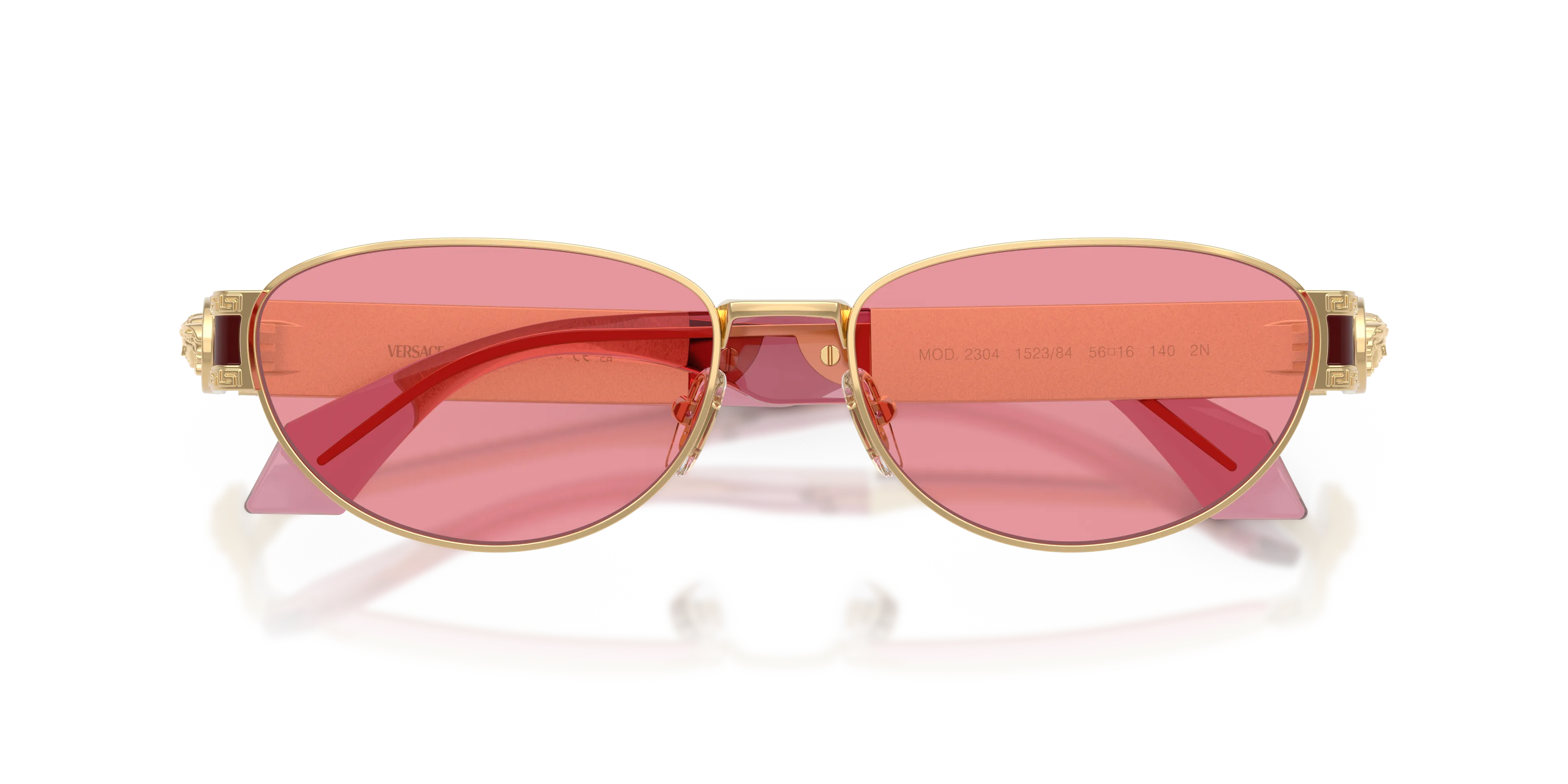 Versace VE2304 152384 Occhiali da sole Metallo Oro Rosa Cat Eye Normale - immagine 2