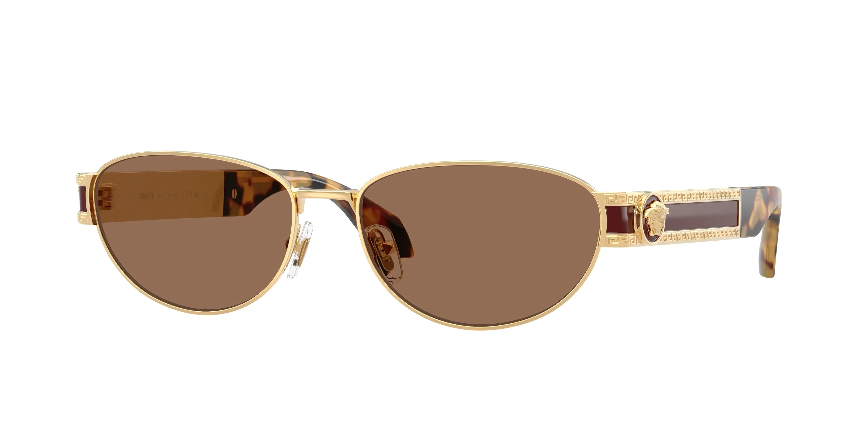 Versace VE2304 152373 Occhiali da sole Metallo Oro Marrone Cat Eye Normale - immagine 1
