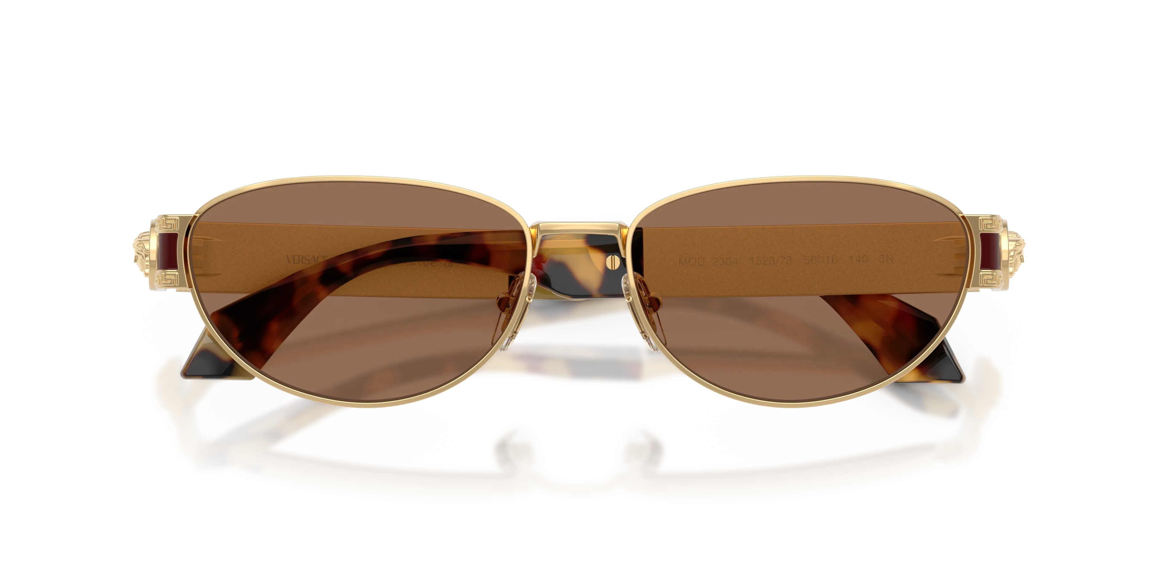 Versace VE2304 152373 Occhiali da sole Metallo Oro Marrone Cat Eye Normale - immagine 2
