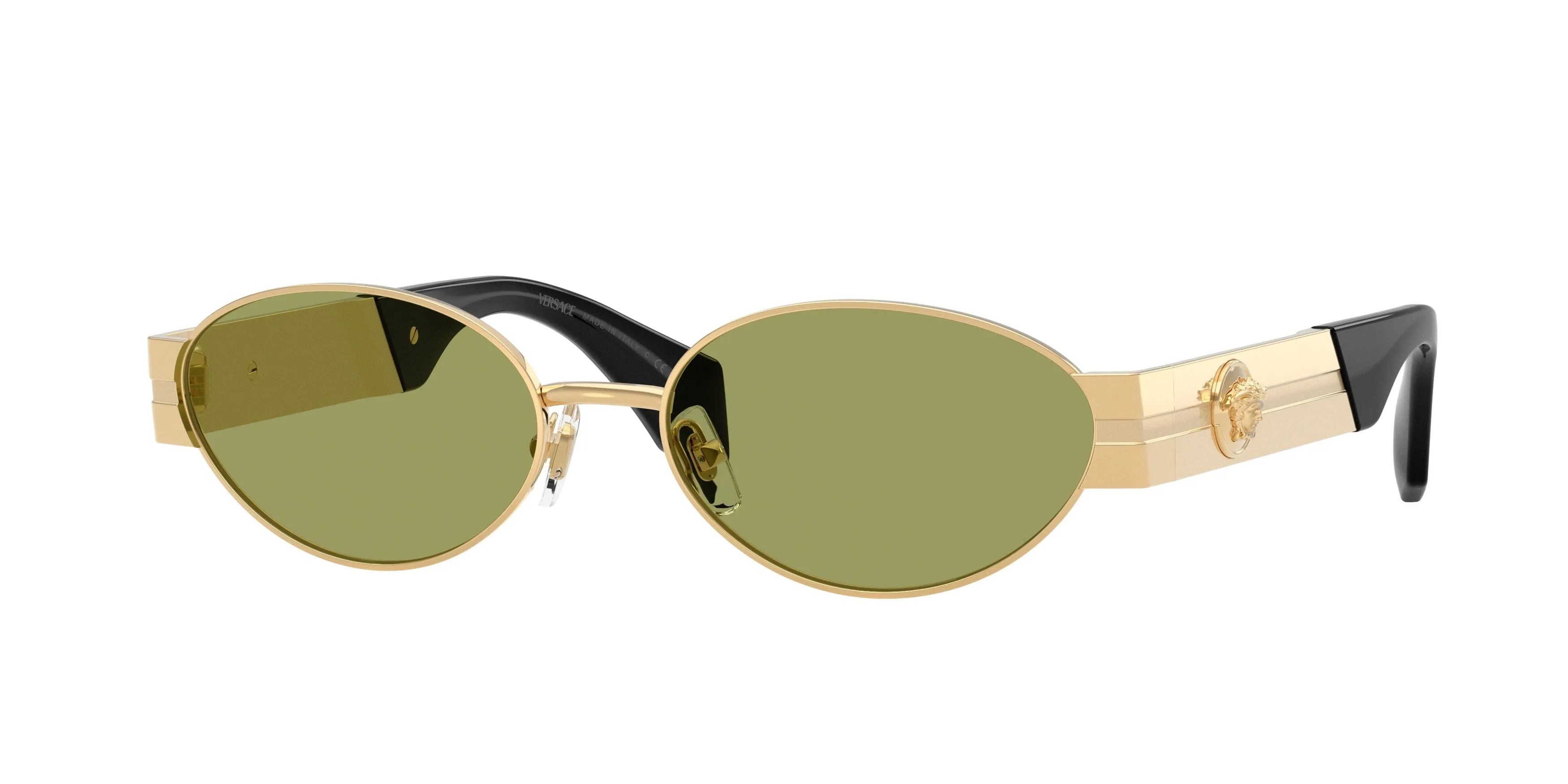 Versace VE2301 152382 Occhiali da sole Metallo Oro Verde Rotonda Normale - immagine 1