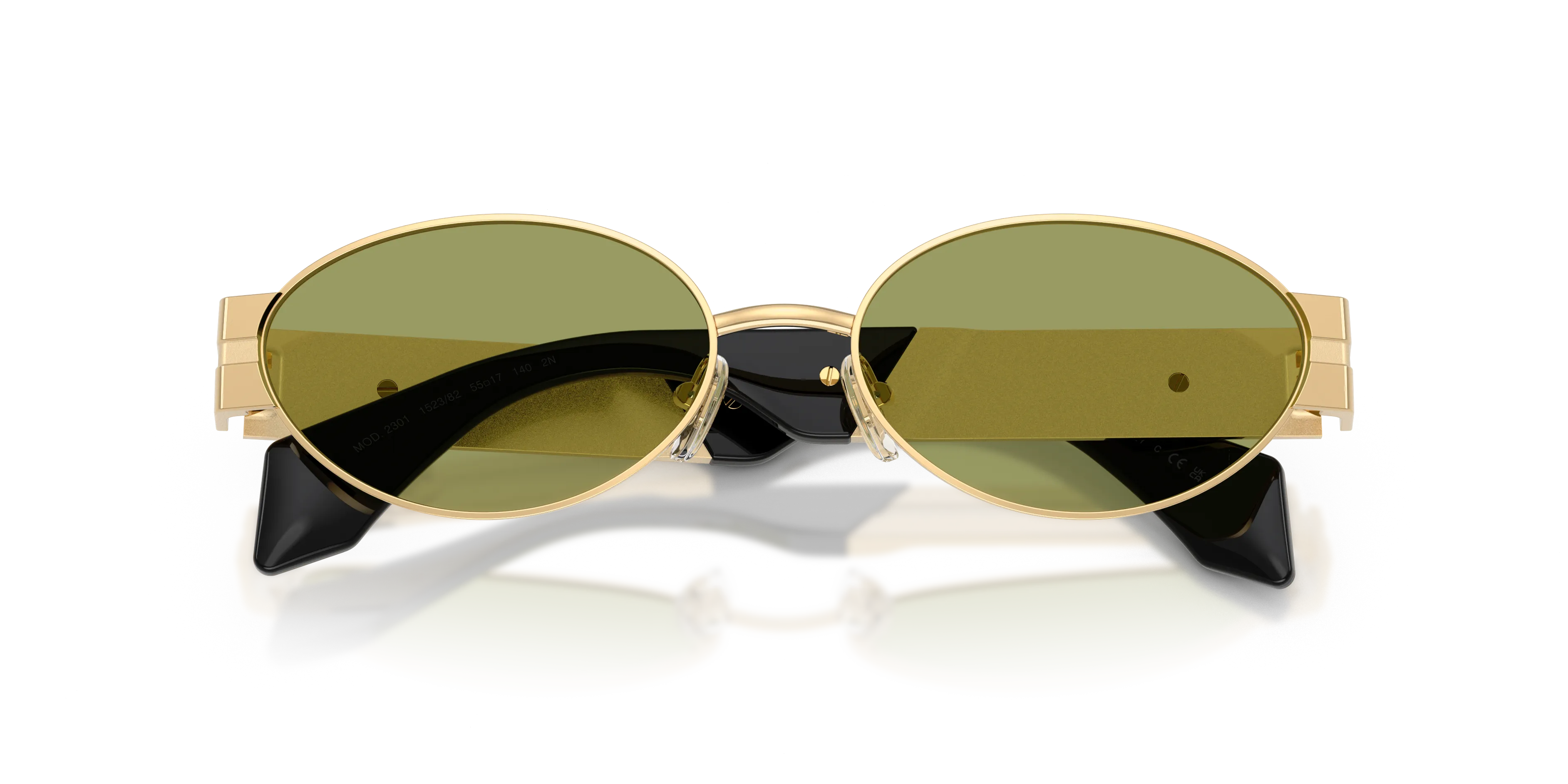 Versace VE2301 152382 Occhiali da sole Metallo Oro Verde Rotonda Normale - immagine 2