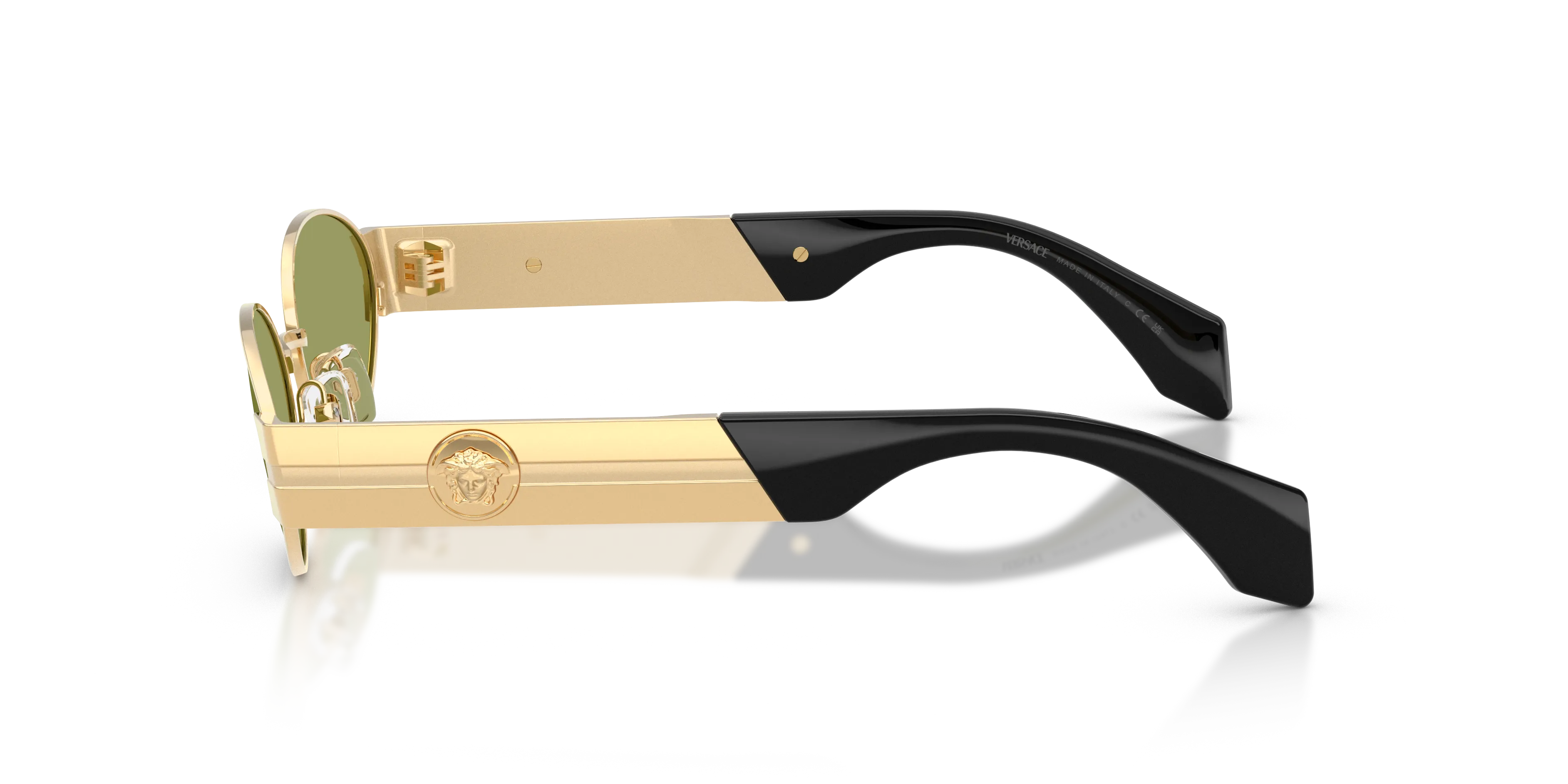 Versace VE2301 152382 Occhiali da sole Metallo Oro Verde Rotonda Normale - immagine 4