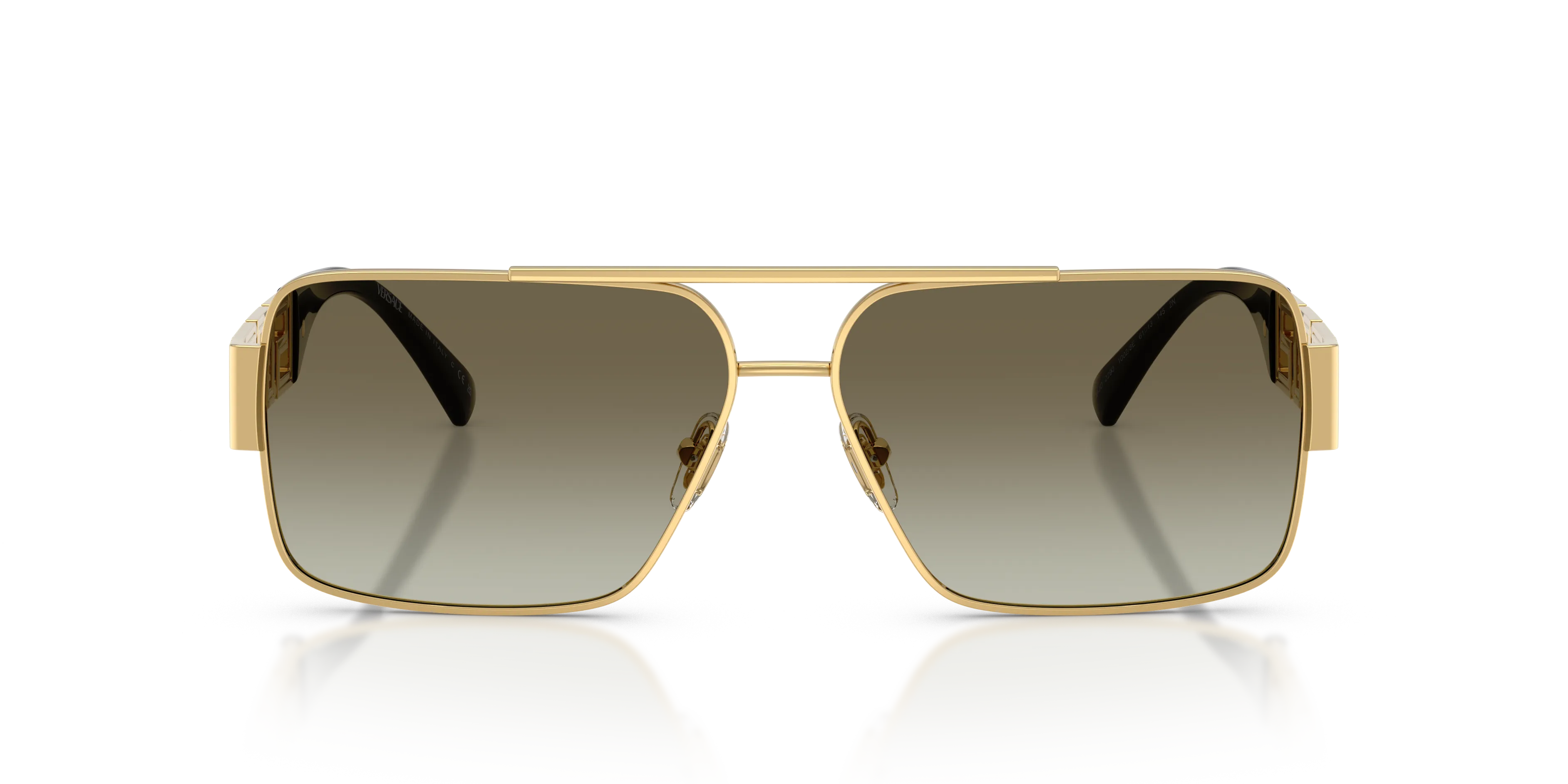 Versace VE2290 10028E Occhiali da sole Metallo Oro Verde Squadrata Normale Sfumato - immagine 3