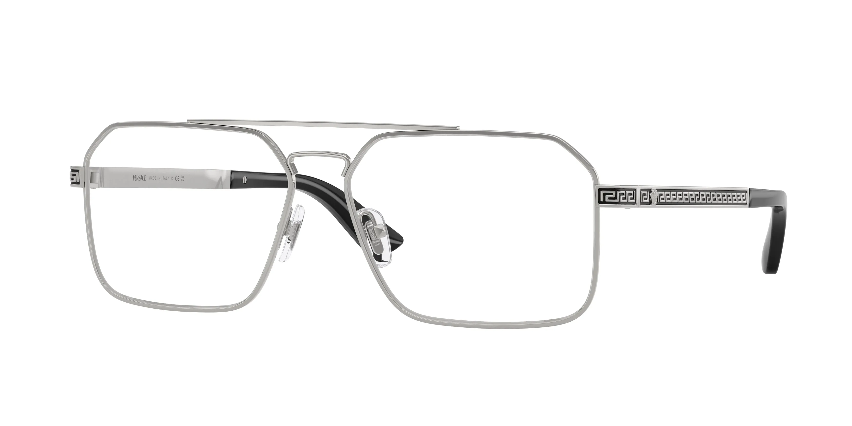 Versace VE1326 1526 Montature da vista Acciaio Argento Trasparente Squadrata Normale - immagine 1