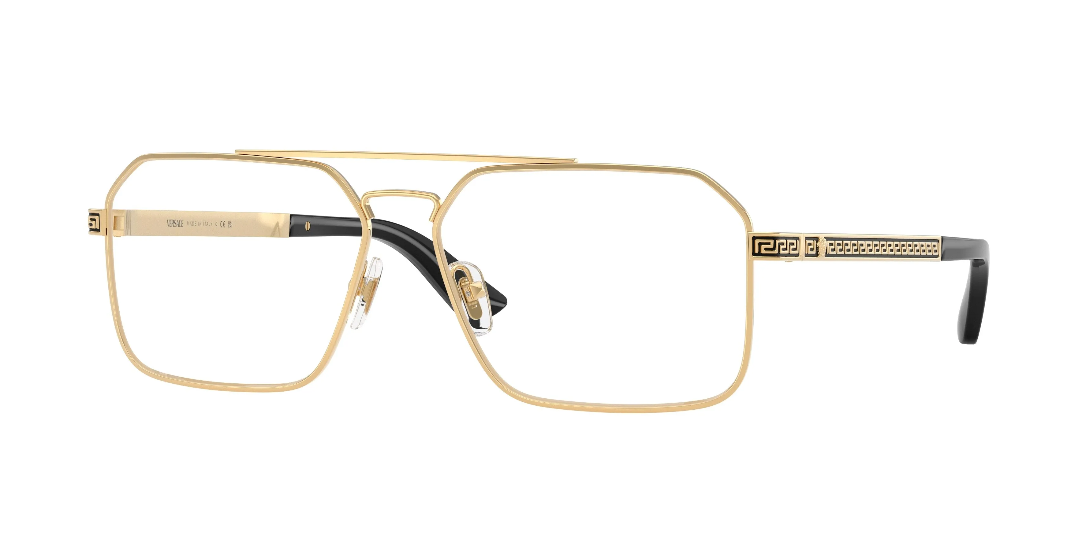 Versace VE1326 1523 Montature da vista Acciaio Oro Trasparente Squadrata Normale - immagine 1