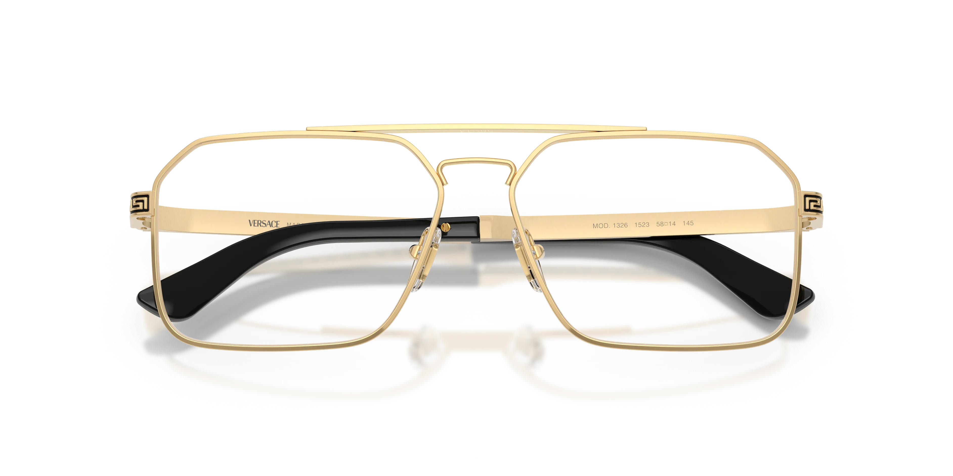 Versace VE1326 1523 Montature da vista Acciaio Oro Trasparente Squadrata Normale - immagine 2