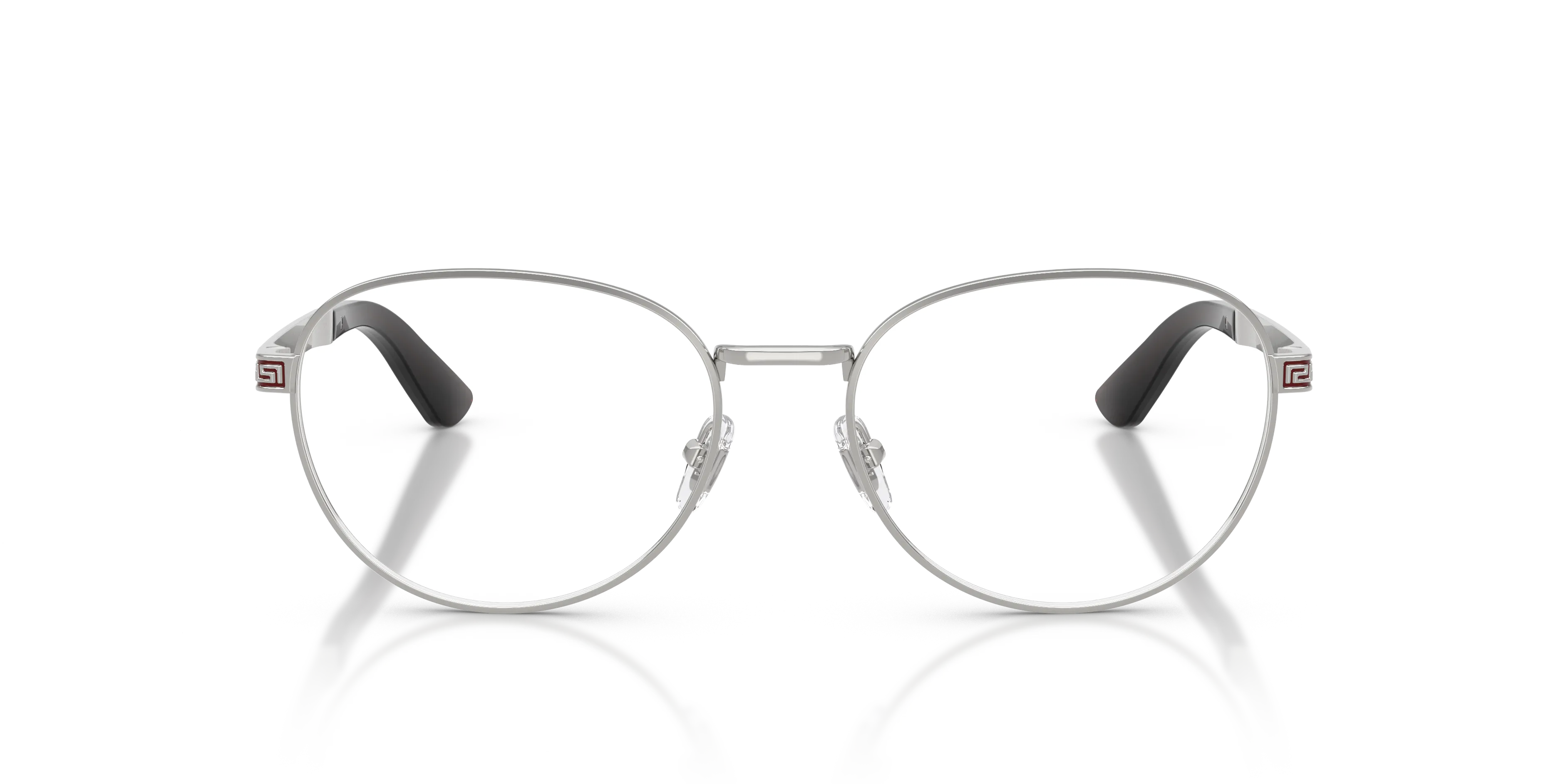 Versace VE1323 1526 Montature da vista Acciaio Argento Trasparente Rotonda Normale - immagine 3