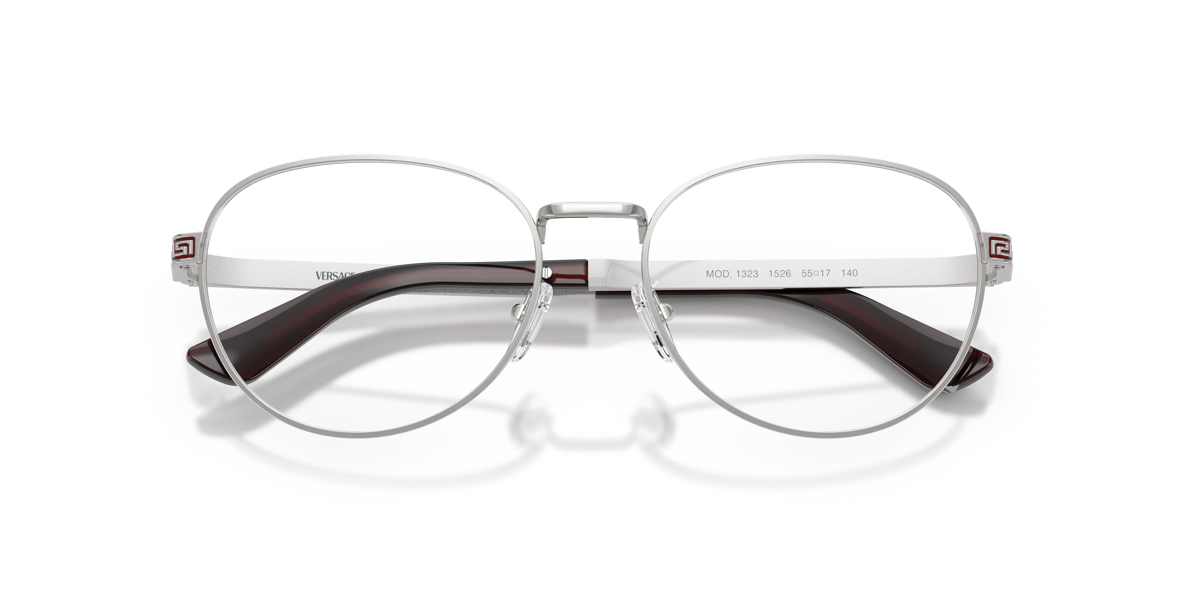 Versace VE1323 1526 Montature da vista Acciaio Argento Trasparente Rotonda Normale - immagine 2