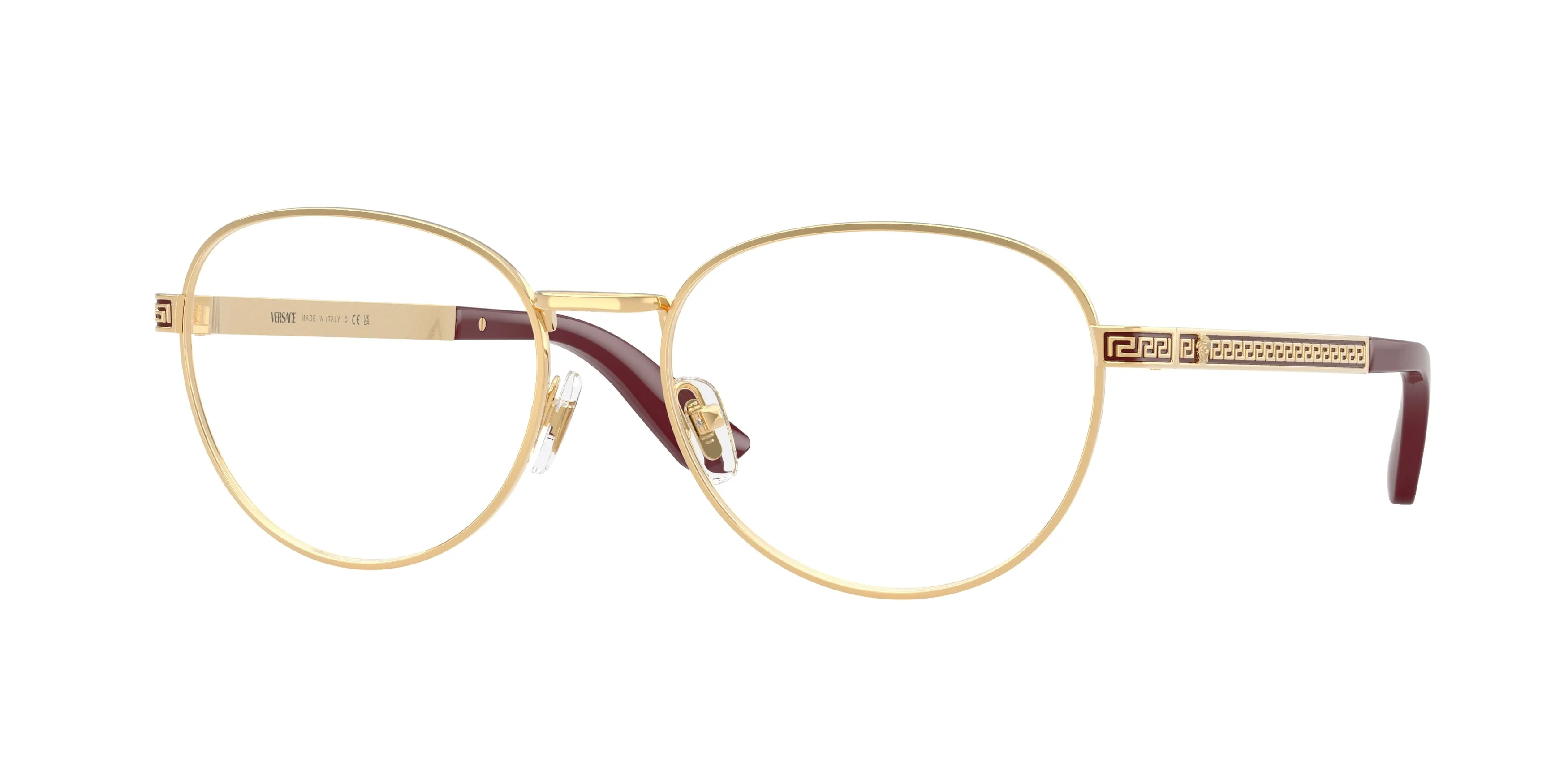 Versace VE1323 1480 Montature da vista Acciaio Oro Trasparente Rotonda Normale - immagine 1
