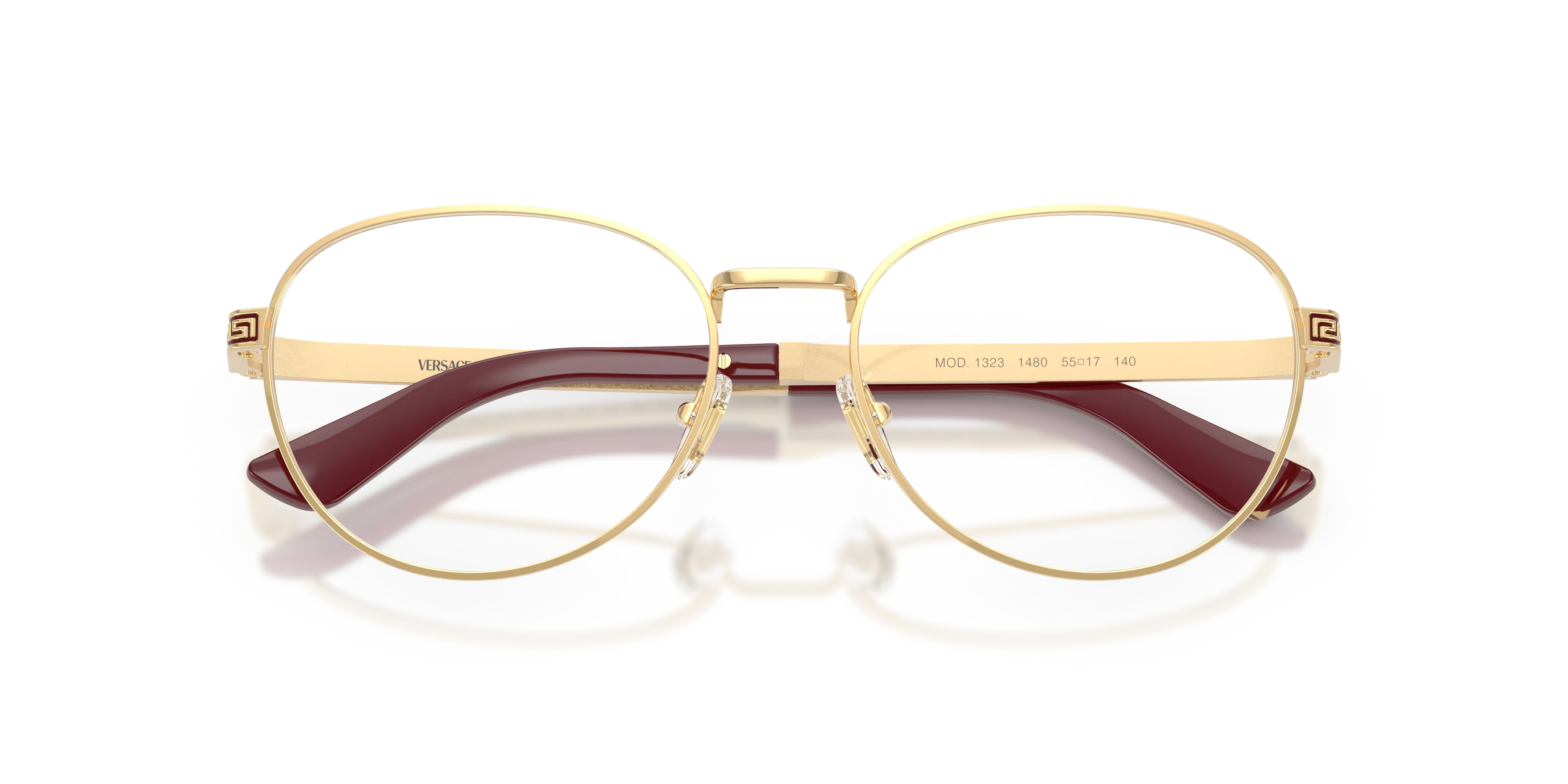 Versace VE1323 1480 Montature da vista Acciaio Oro Trasparente Rotonda Normale - immagine 2