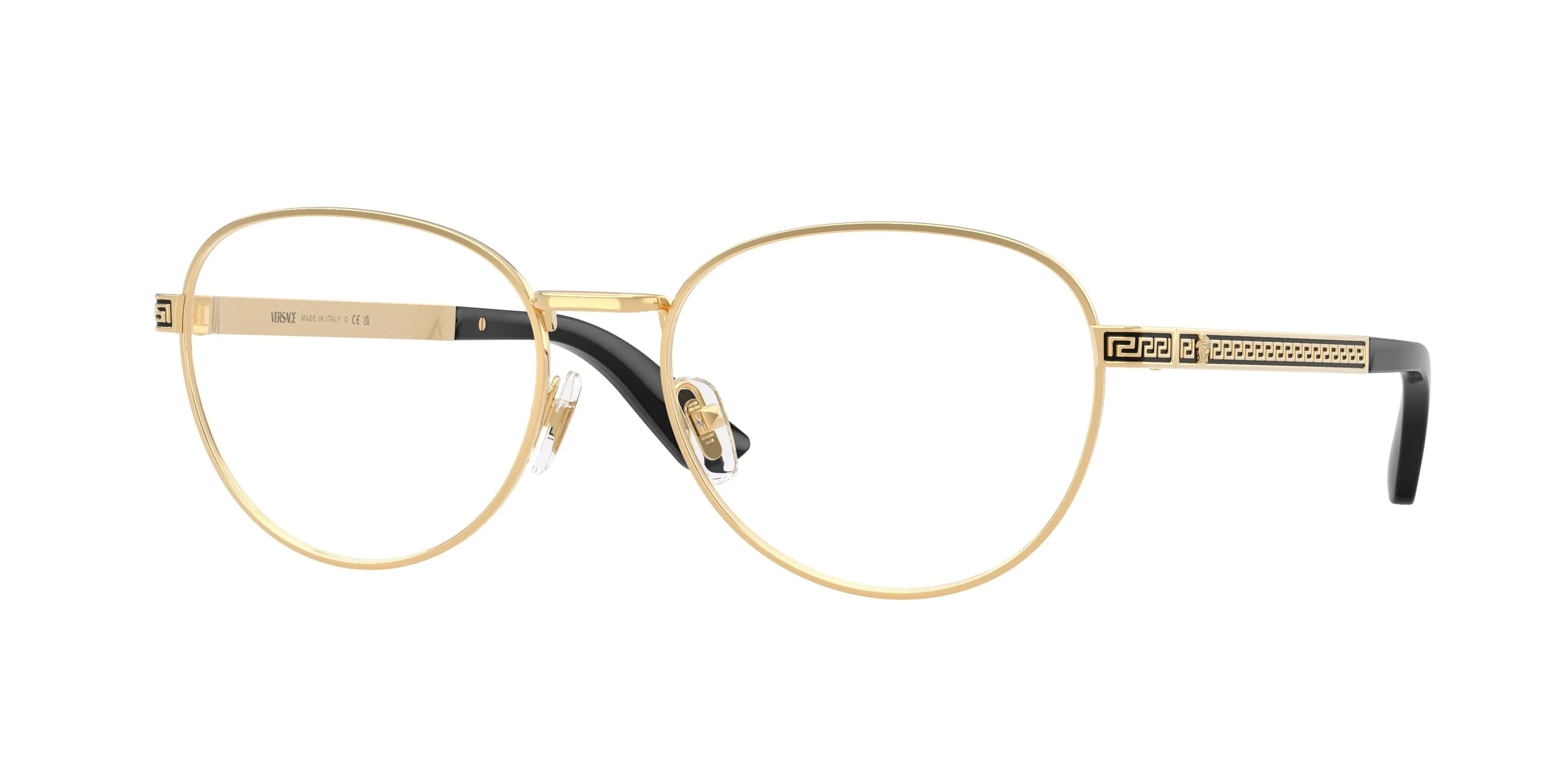 Versace VE1323 1002 Montature da vista Acciaio Oro Trasparente Rotonda Normale - immagine 1