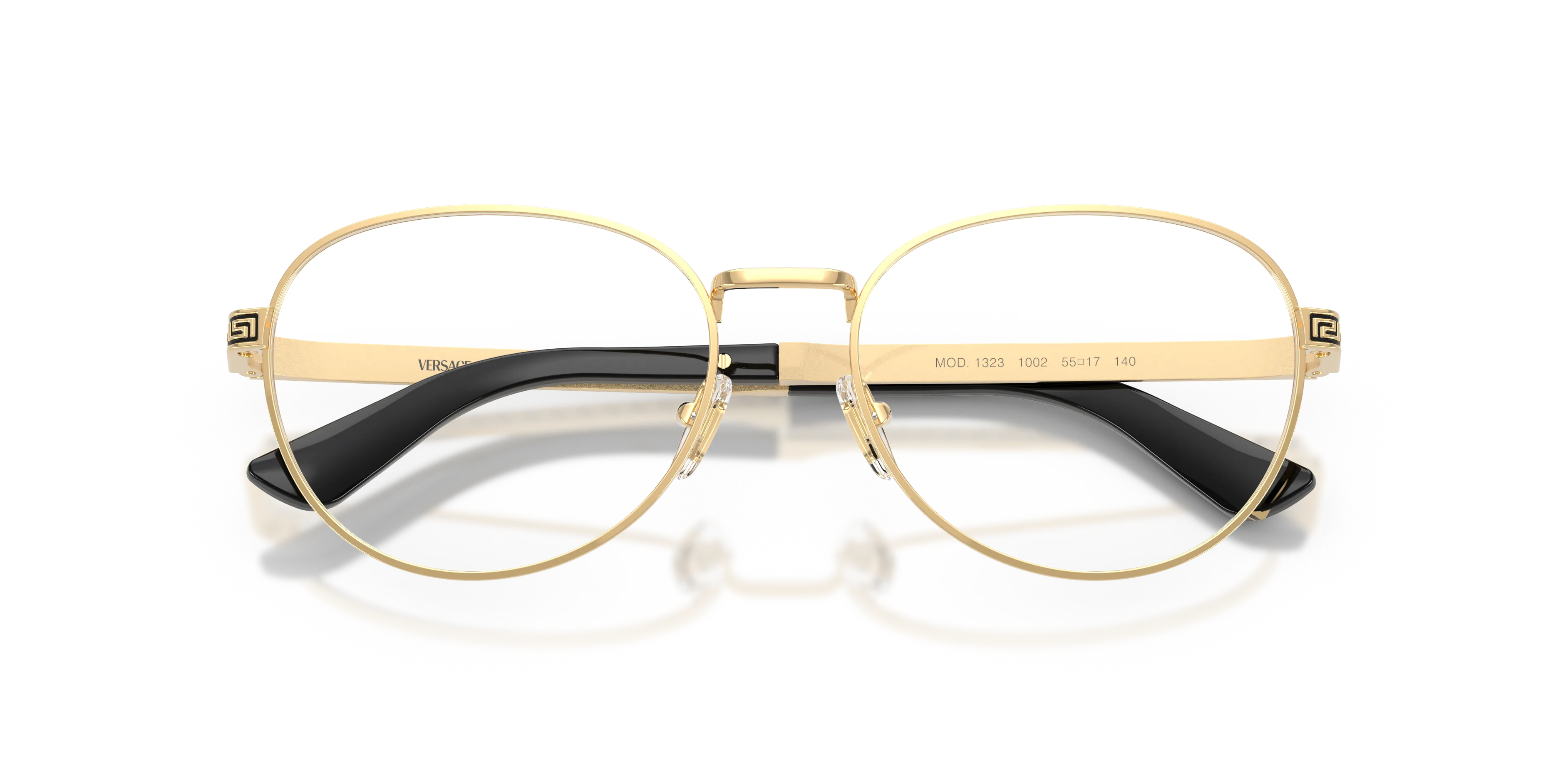 Versace VE1323 1002 Montature da vista Acciaio Oro Trasparente Rotonda Normale - immagine 2