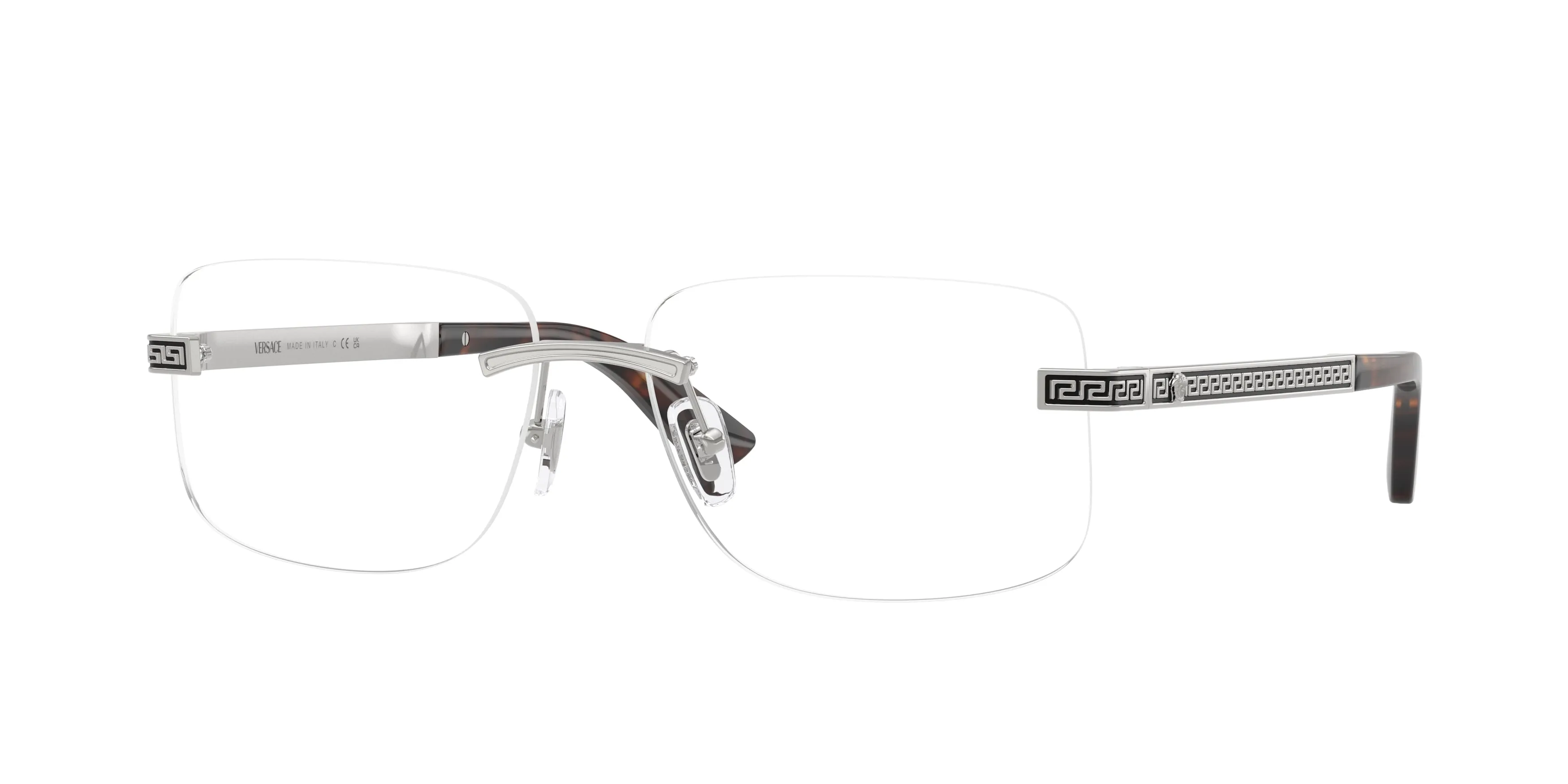 Versace VE1322 1526 Montature da vista Metallo Argento Trasparente Squadrata Normale - immagine 1