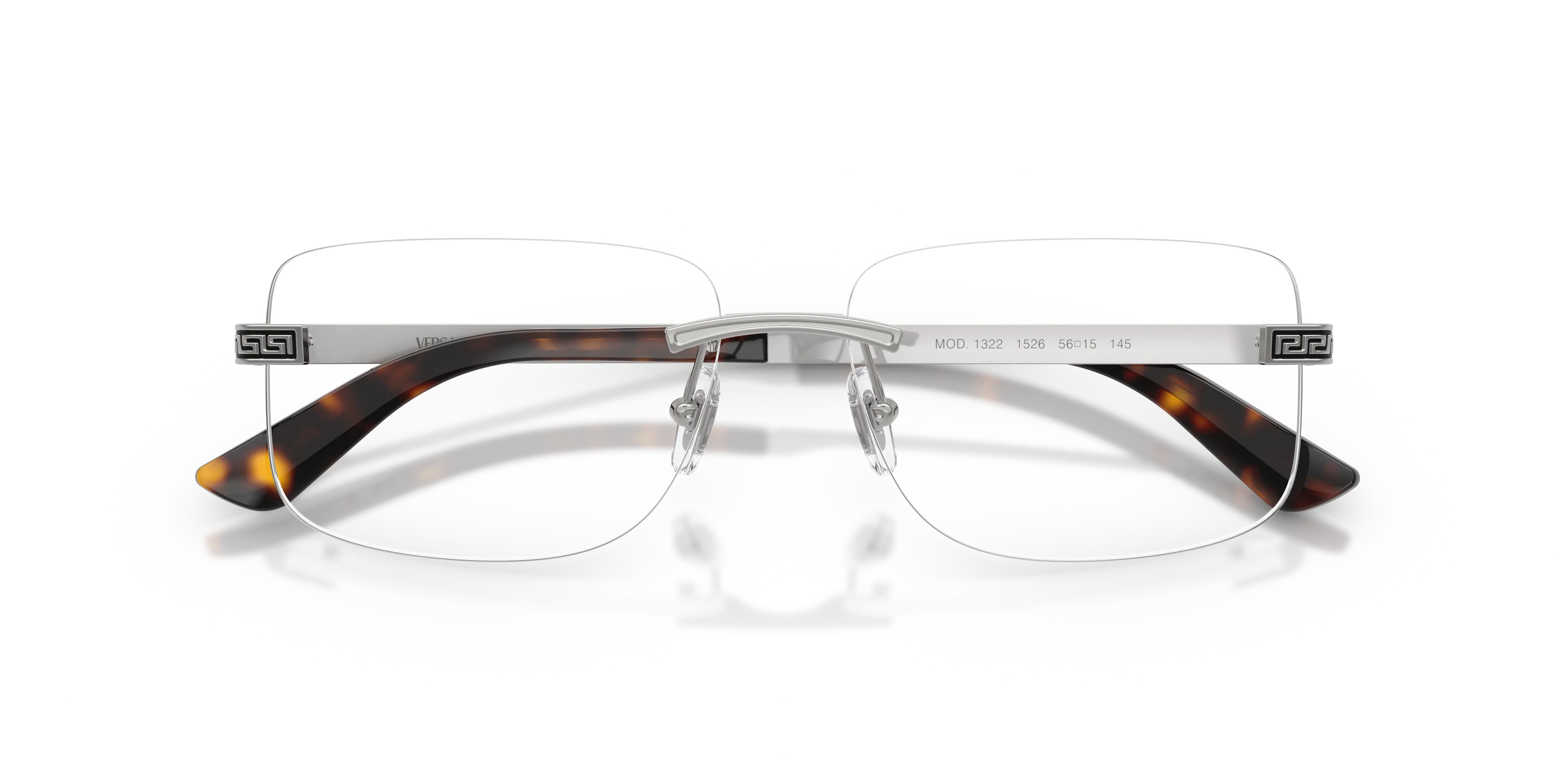 Versace VE1322 1526 Montature da vista Metallo Argento Trasparente Squadrata Normale - immagine 2
