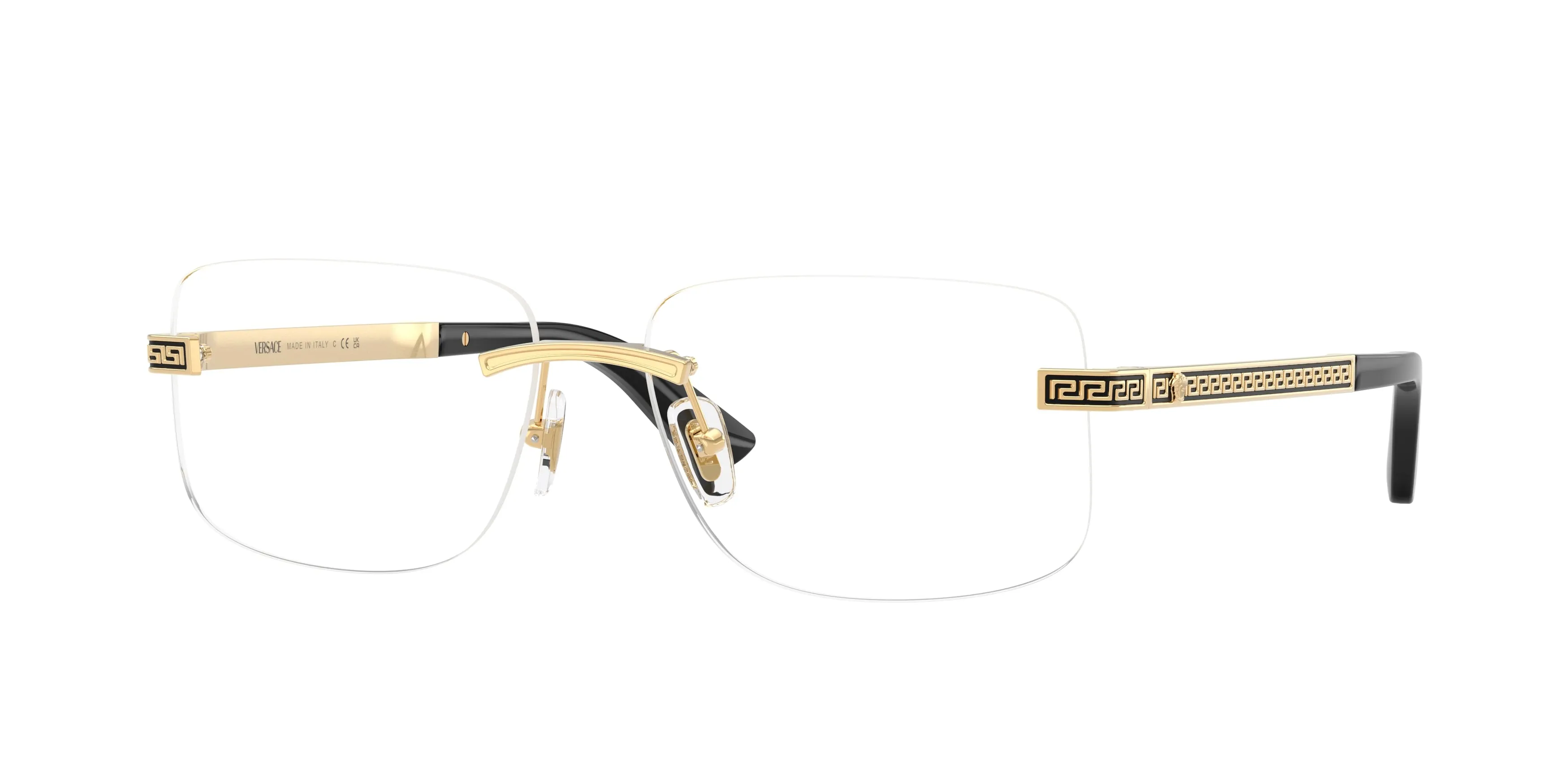Versace VE1322 1002 Montature da vista Metallo Oro Trasparente Squadrata Normale - immagine 1
