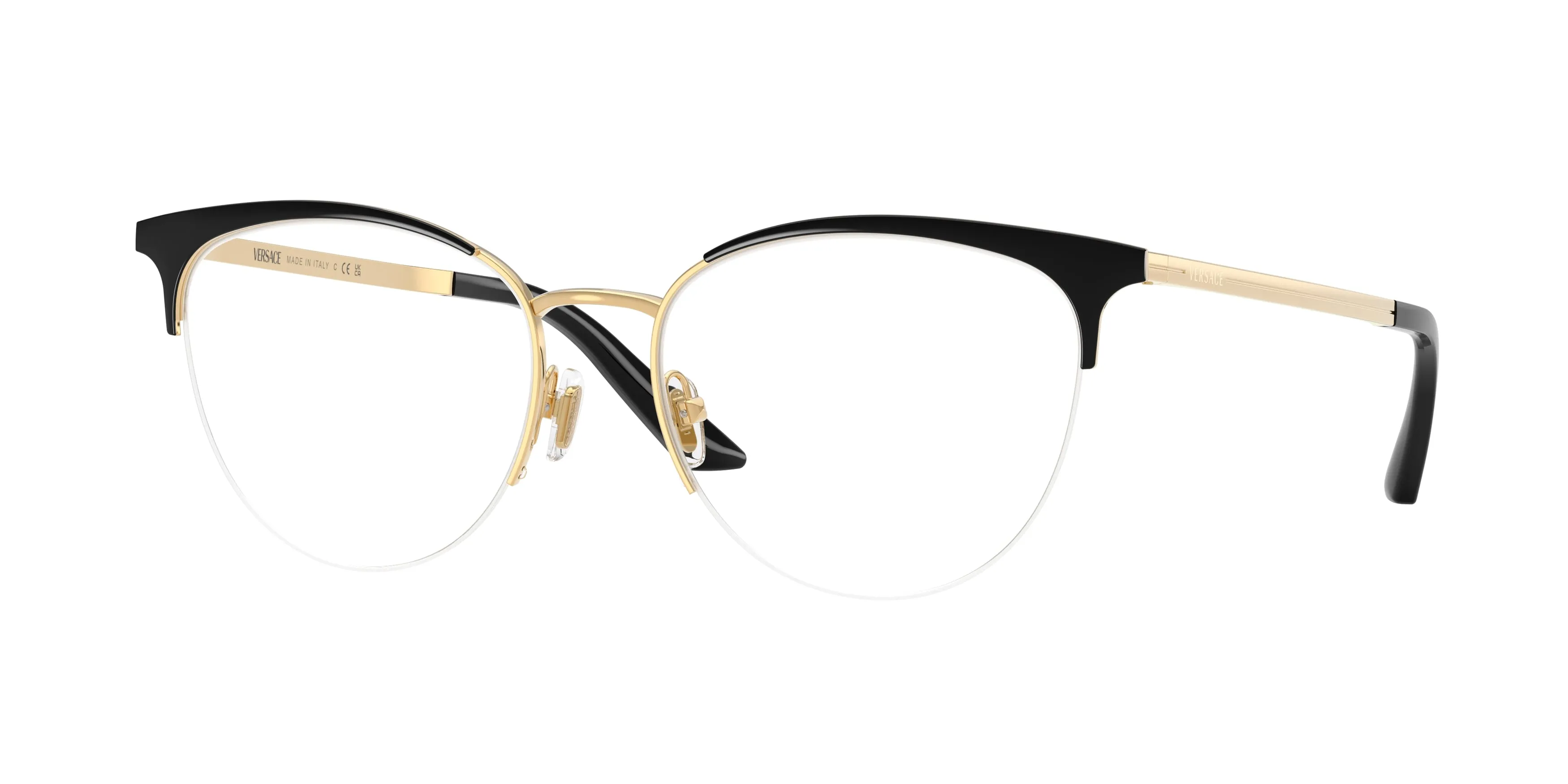 Versace VE1321 1527 Montature da vista Metallo Nero Trasparente Cat Eye Normale - immagine 1