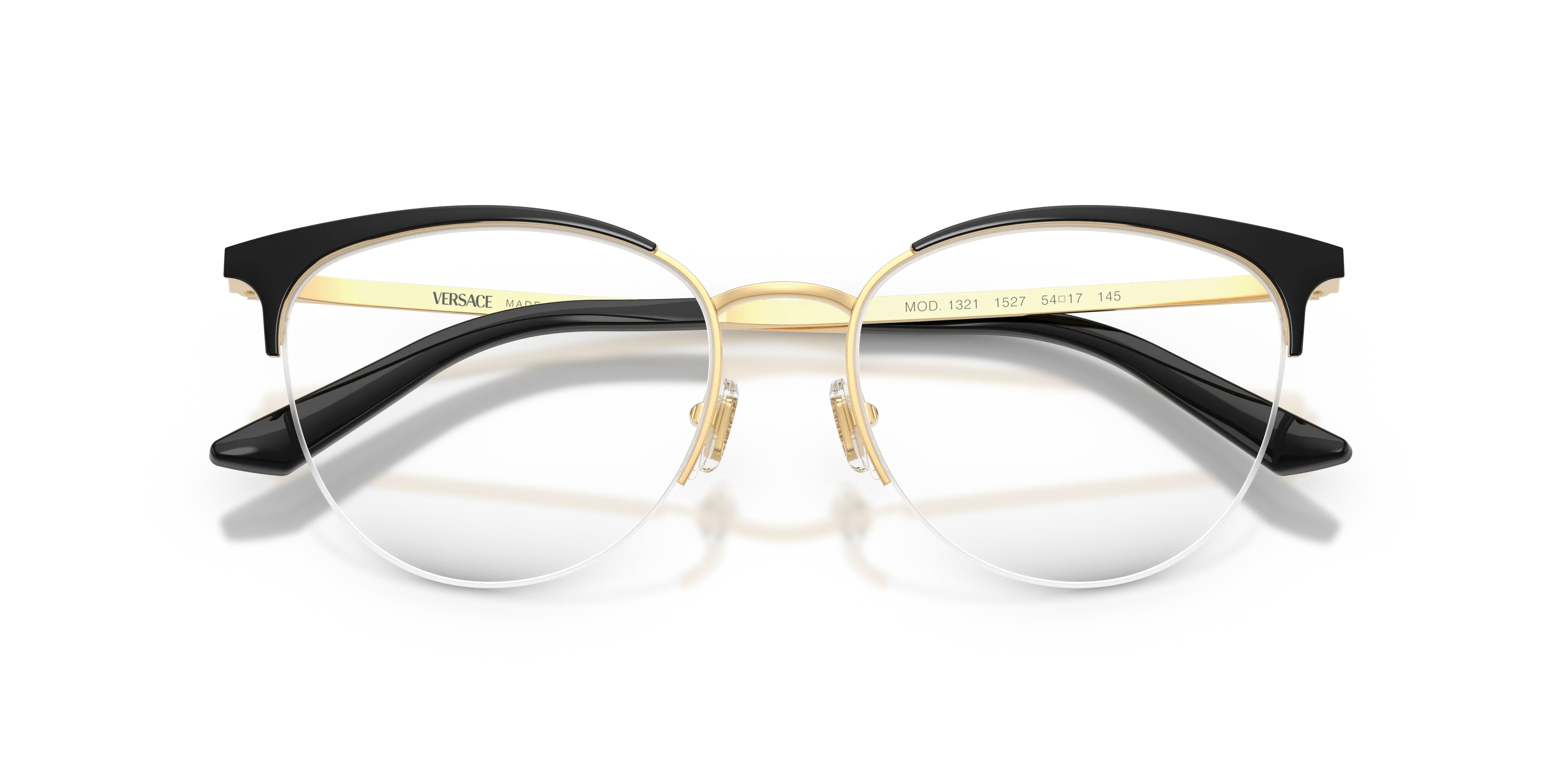 Versace VE1321 1527 Montature da vista Metallo Nero Trasparente Cat Eye Normale - immagine 2