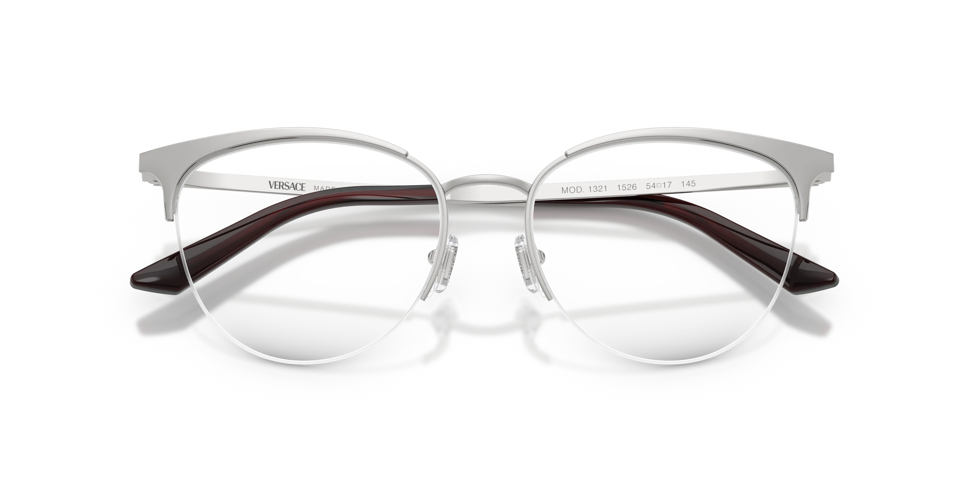Versace VE1321 1526 Montature da vista Metallo Argento Trasparente Cat Eye Normale - immagine 2
