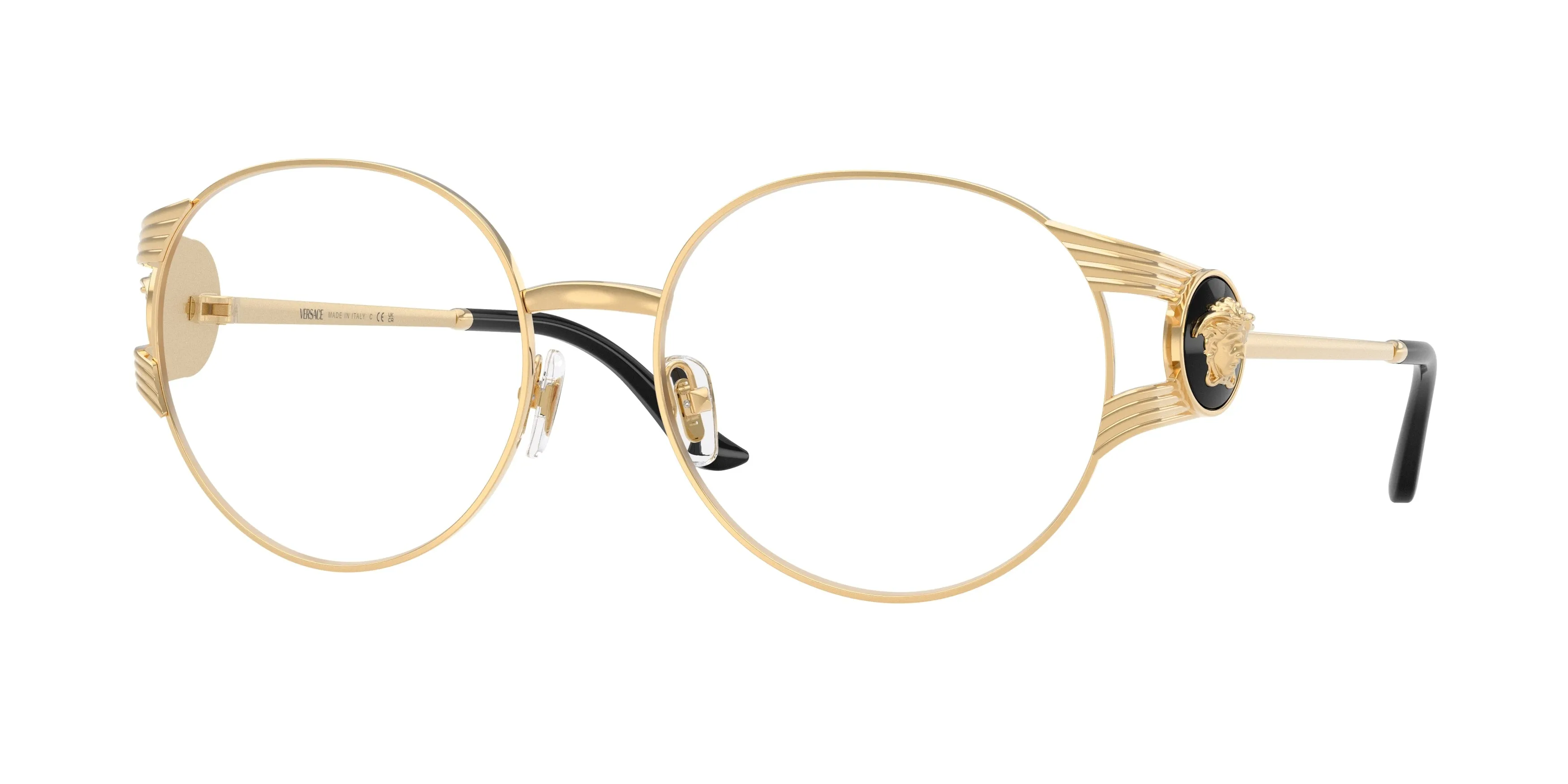 Versace VE1320 1523 Montature da vista Metallo Oro Trasparente Rotonda Normale - immagine 1