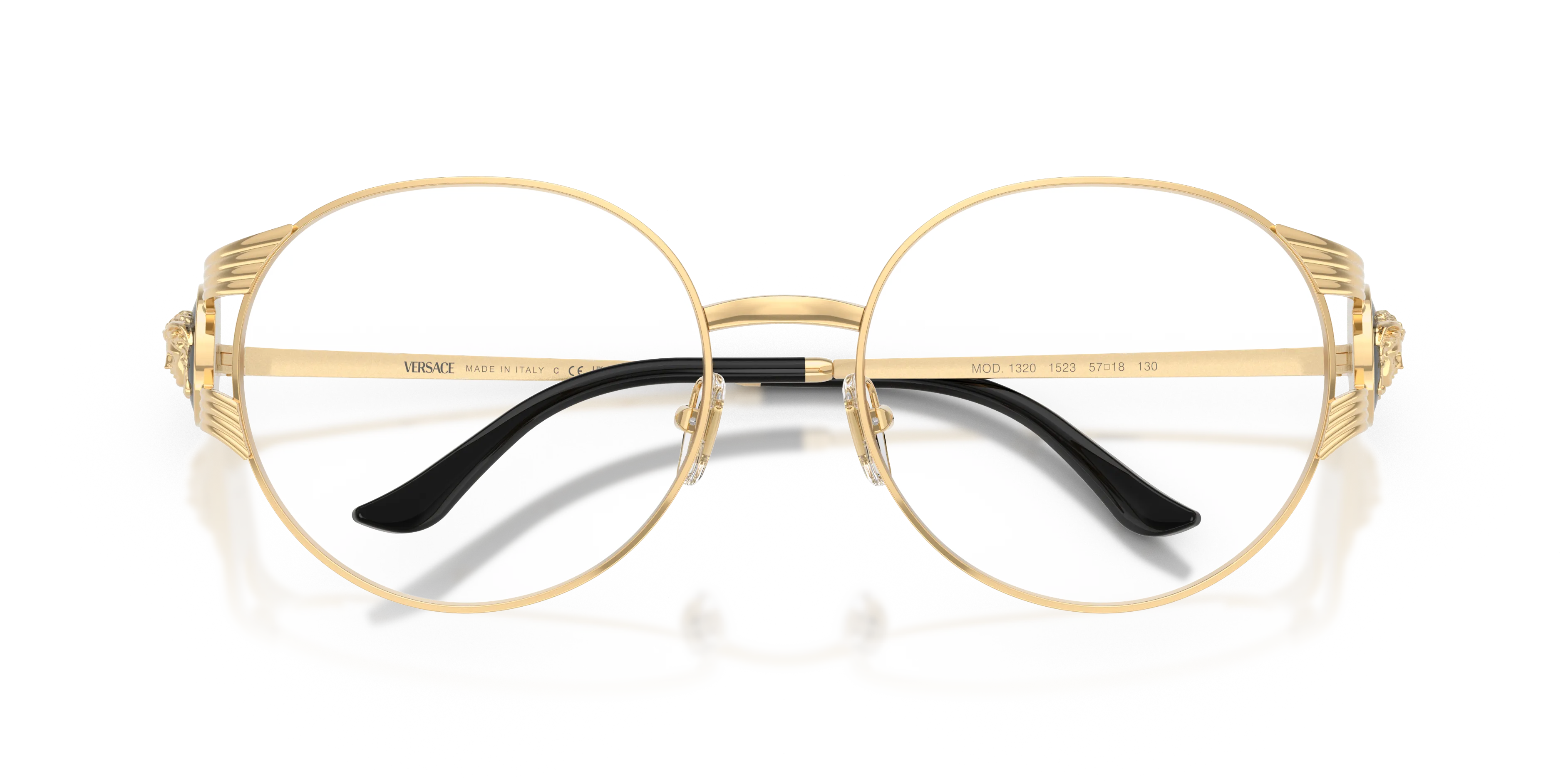 Versace VE1320 1523 Montature da vista Metallo Oro Trasparente Rotonda Normale - immagine 2