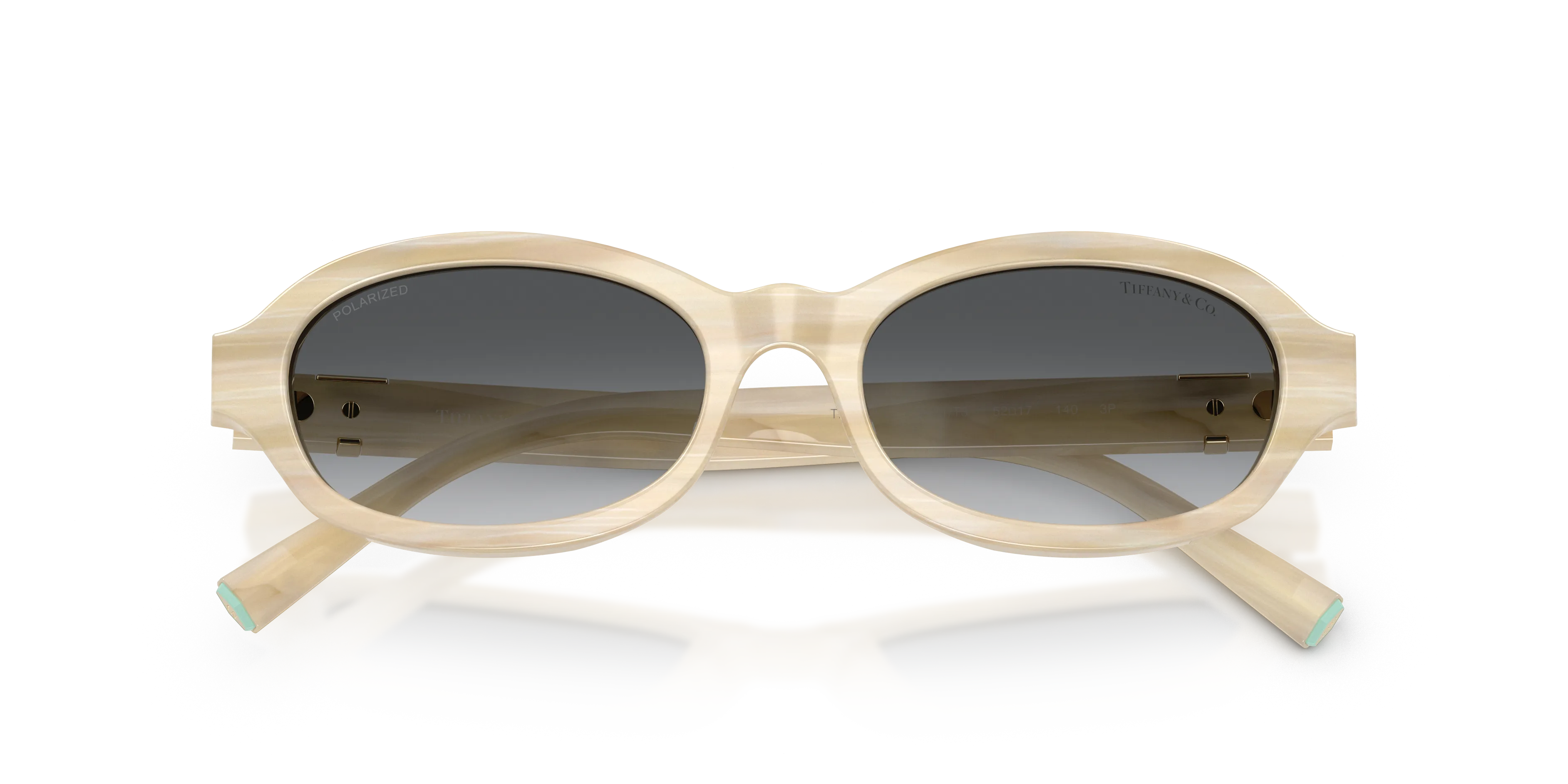 Tiffany TF4270U 8431T3 Occhiali da sole Acetato Beige Grigio Rotonda Polarizzata - immagine 2