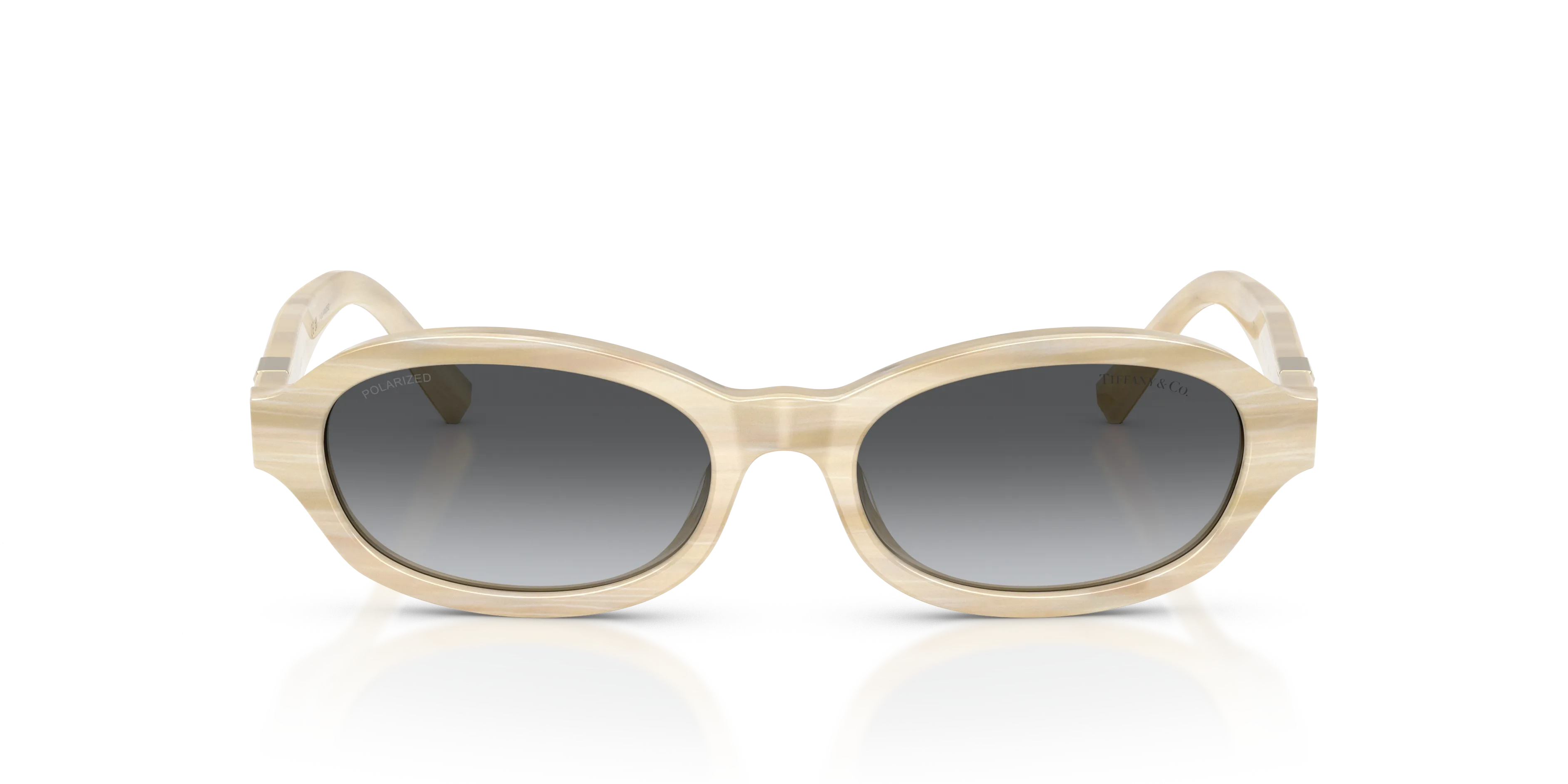 Tiffany TF4270U 8431T3 Occhiali da sole Acetato Beige Grigio Rotonda Polarizzata - immagine 3