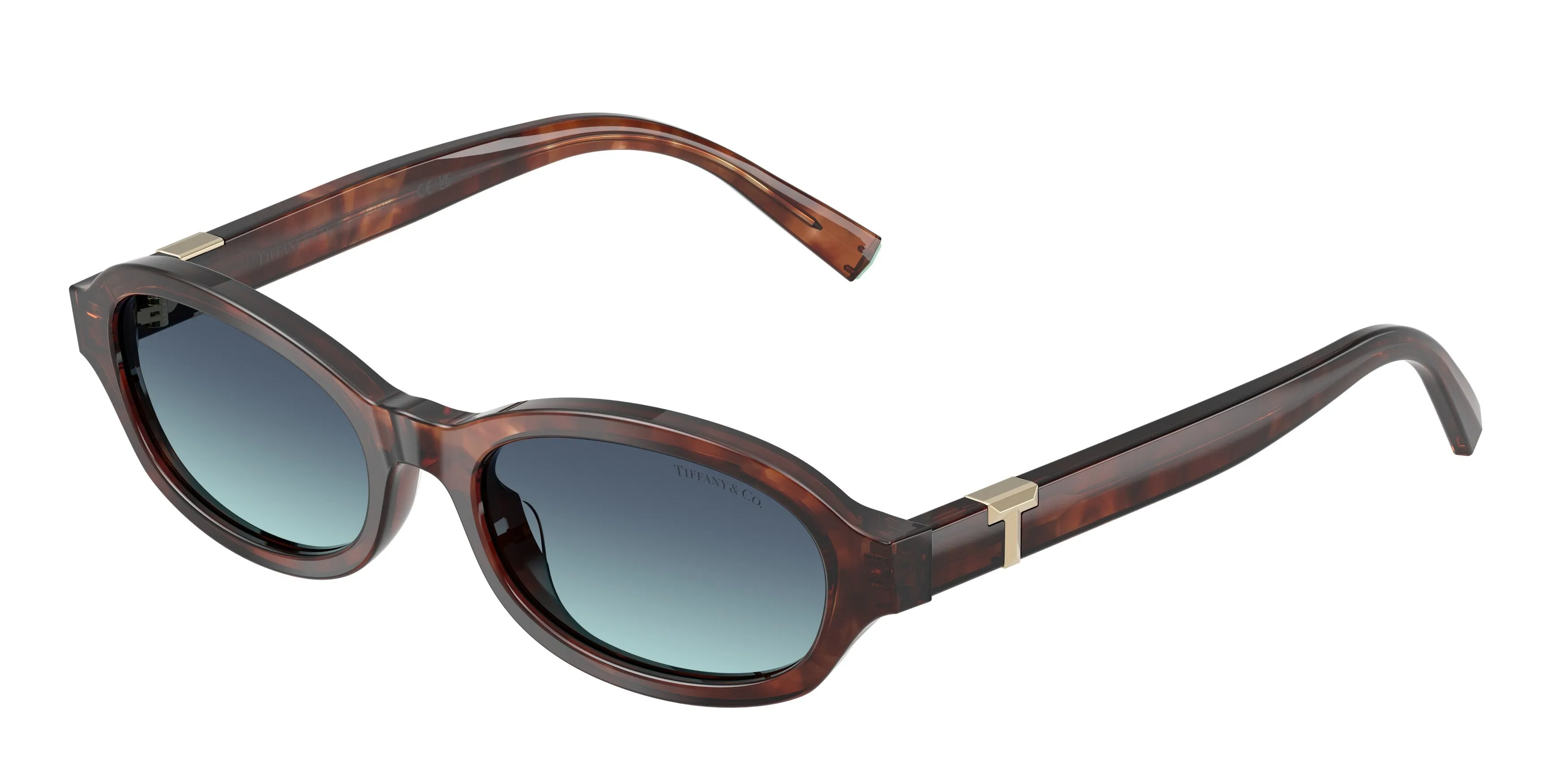 Tiffany TF4270U 84219S Occhiali da sole Acetato Marrone Blu Rotonda Normale Sfumato - immagine 1