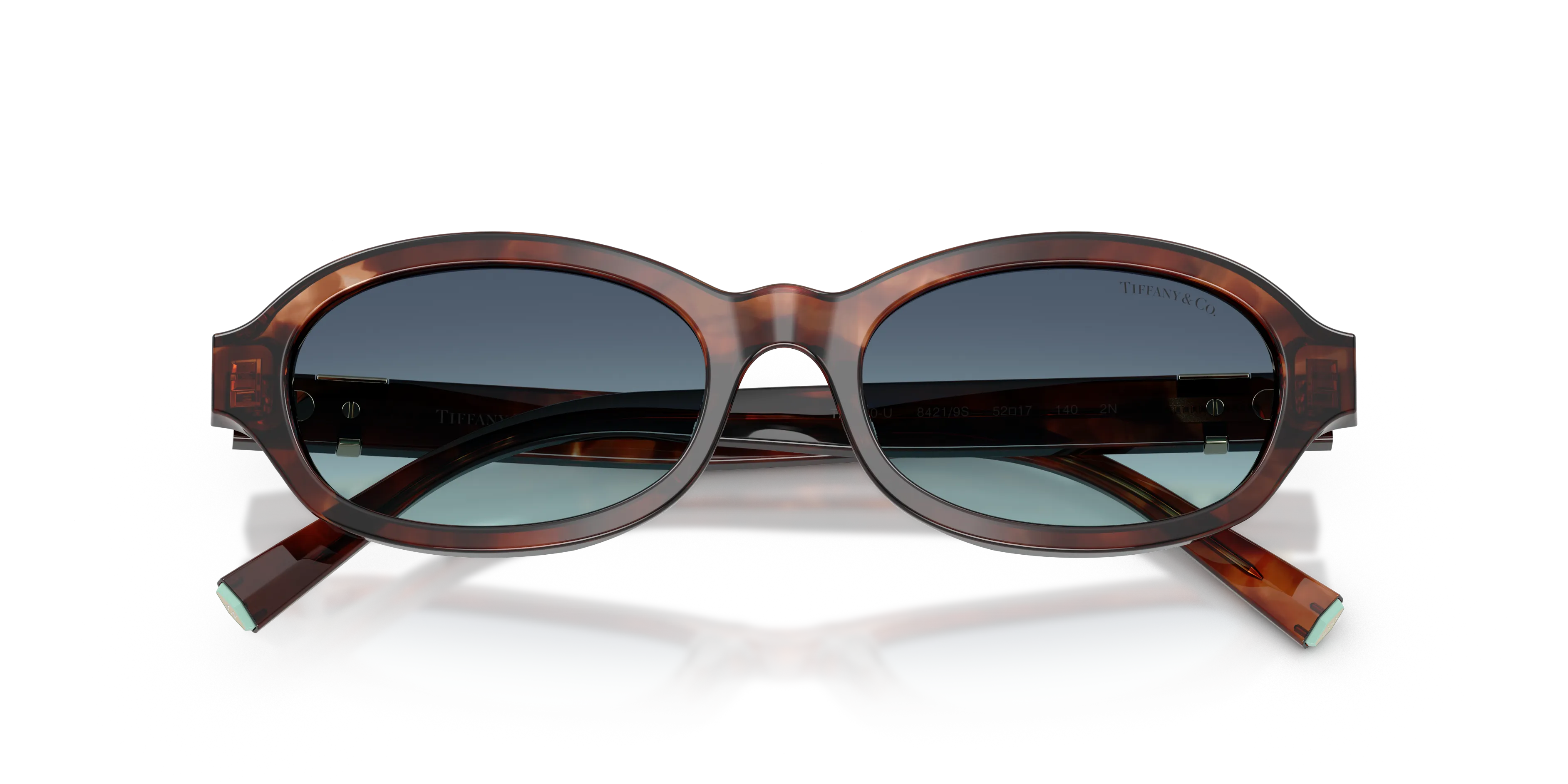 Tiffany TF4270U 84219S Occhiali da sole Acetato Marrone Blu Rotonda Normale Sfumato - immagine 2