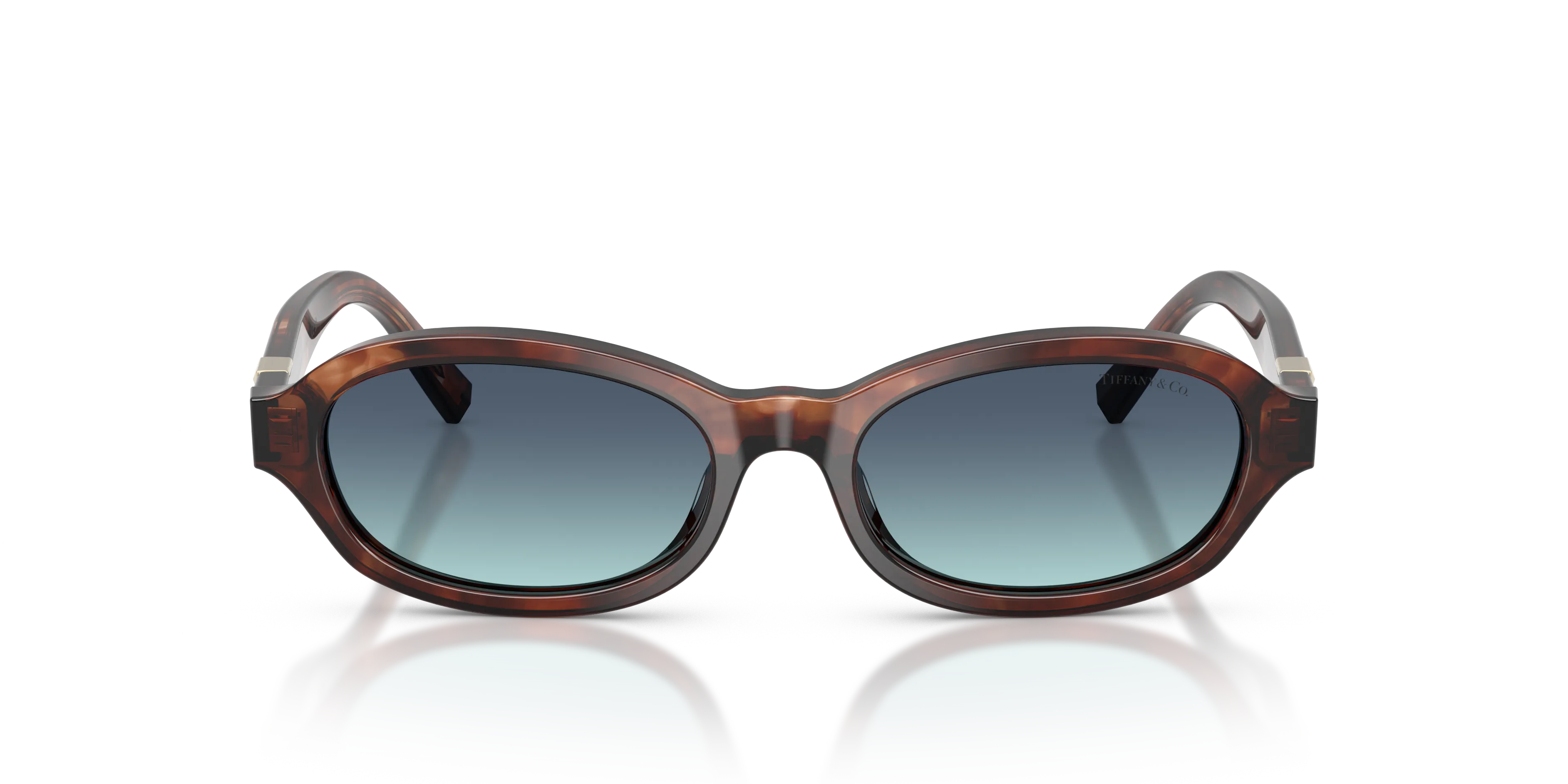 Tiffany TF4270U 84219S Occhiali da sole Acetato Marrone Blu Rotonda Normale Sfumato - immagine 3
