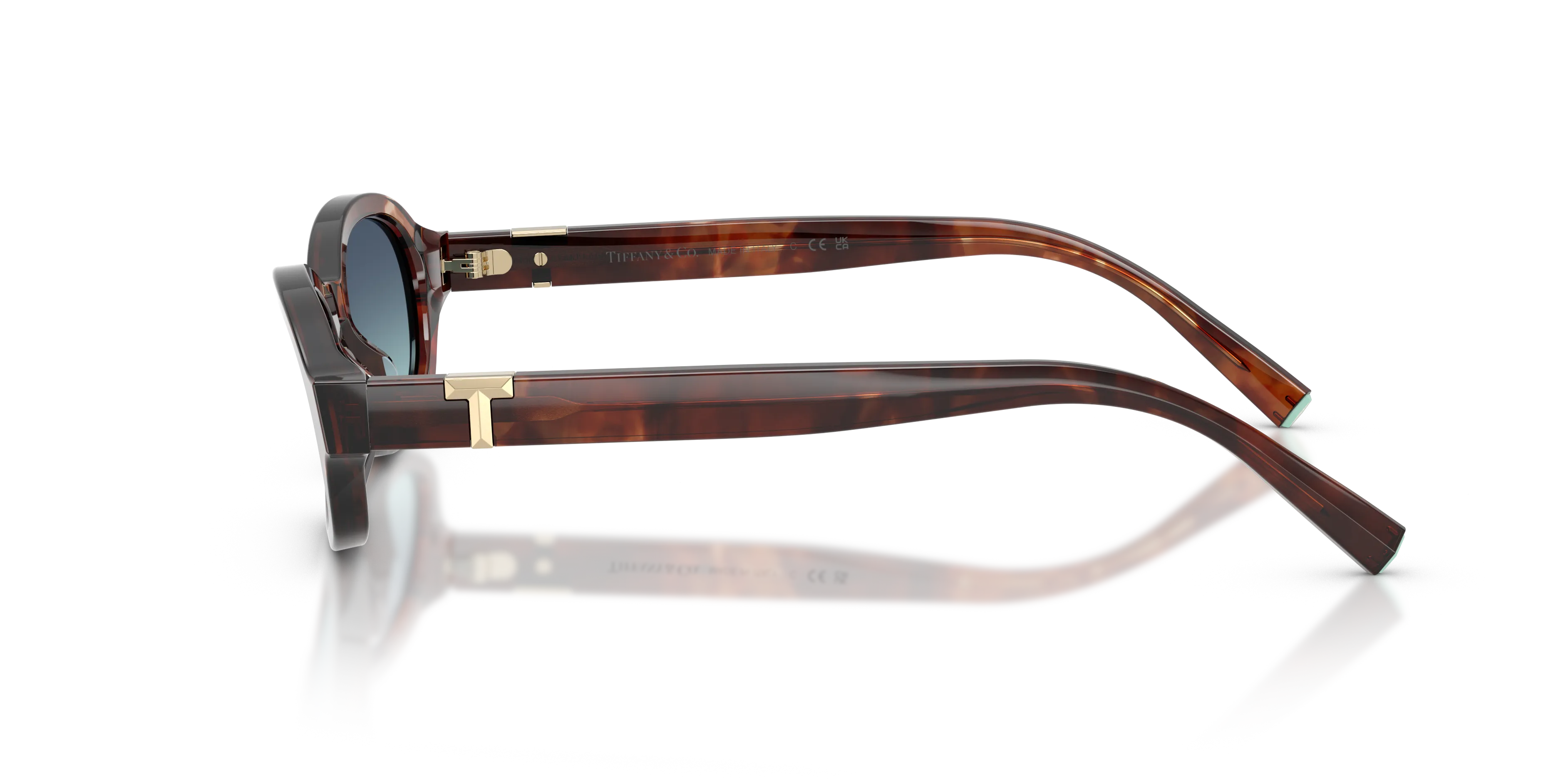 Tiffany TF4270U 84219S Occhiali da sole Acetato Marrone Blu Rotonda Normale Sfumato - immagine 4