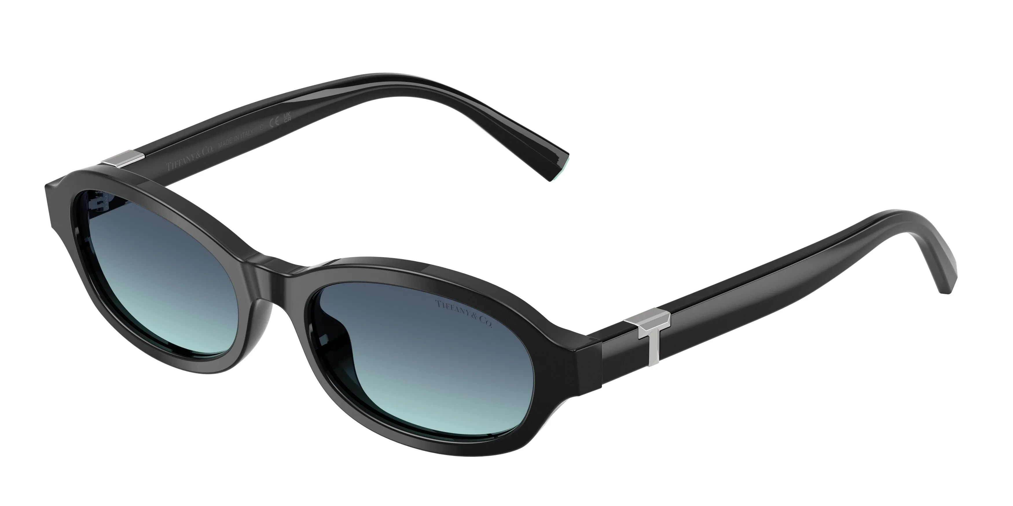 Tiffany TF4270U 80019S Occhiali da sole Acetato Nero Blu Rotonda Normale Sfumato - immagine 1